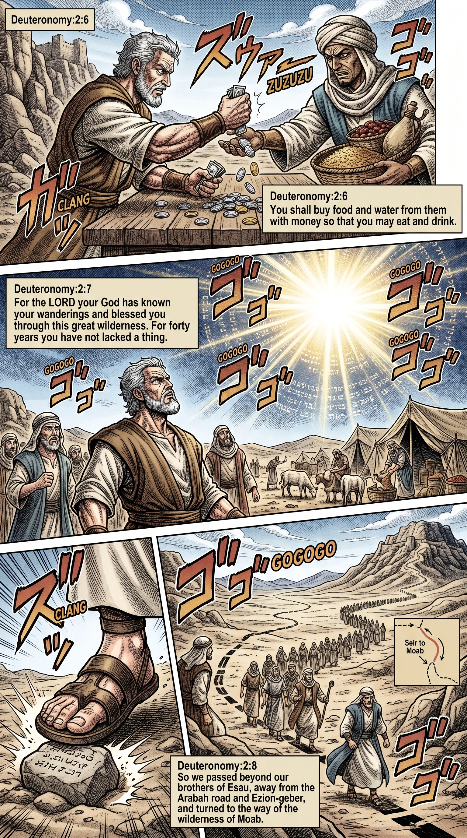 Deuteronomy 2 illustration: Buying Food and Water from Edom