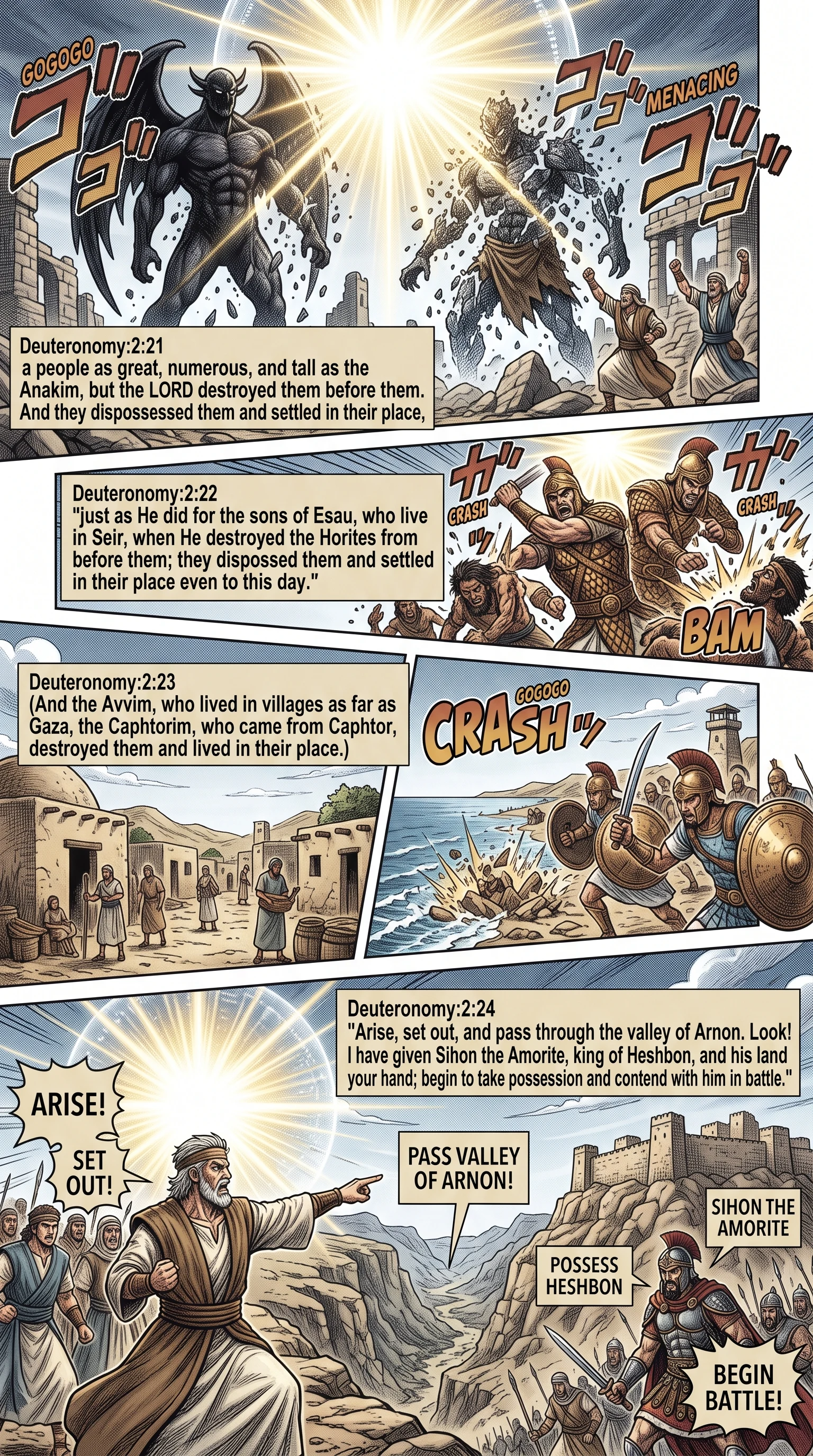 Deuteronomy 2 illustration: Historical Conquests and Advance to Arnon