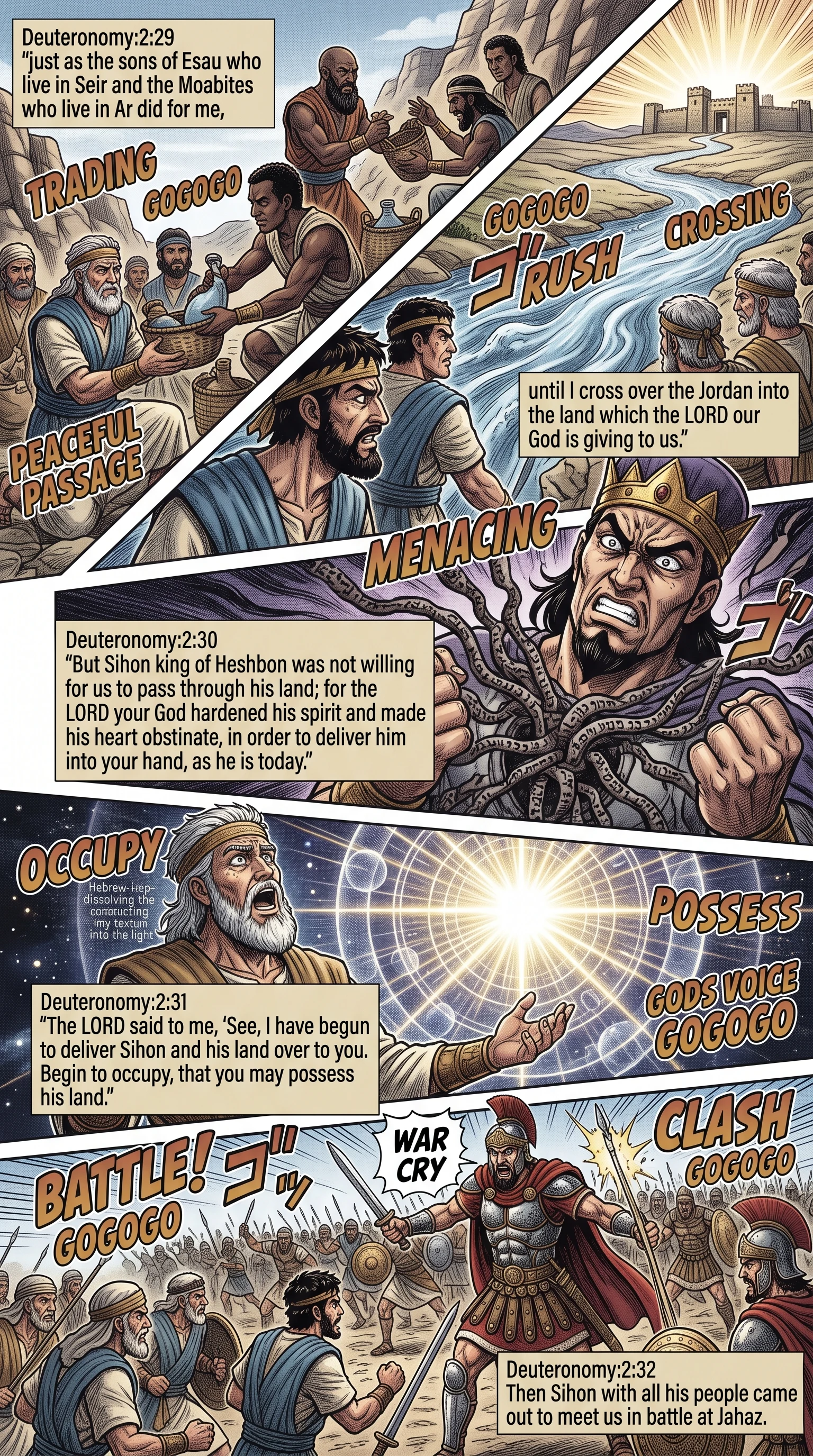 Deuteronomy 2 illustration: Sihon Refuses and Prepares for War
