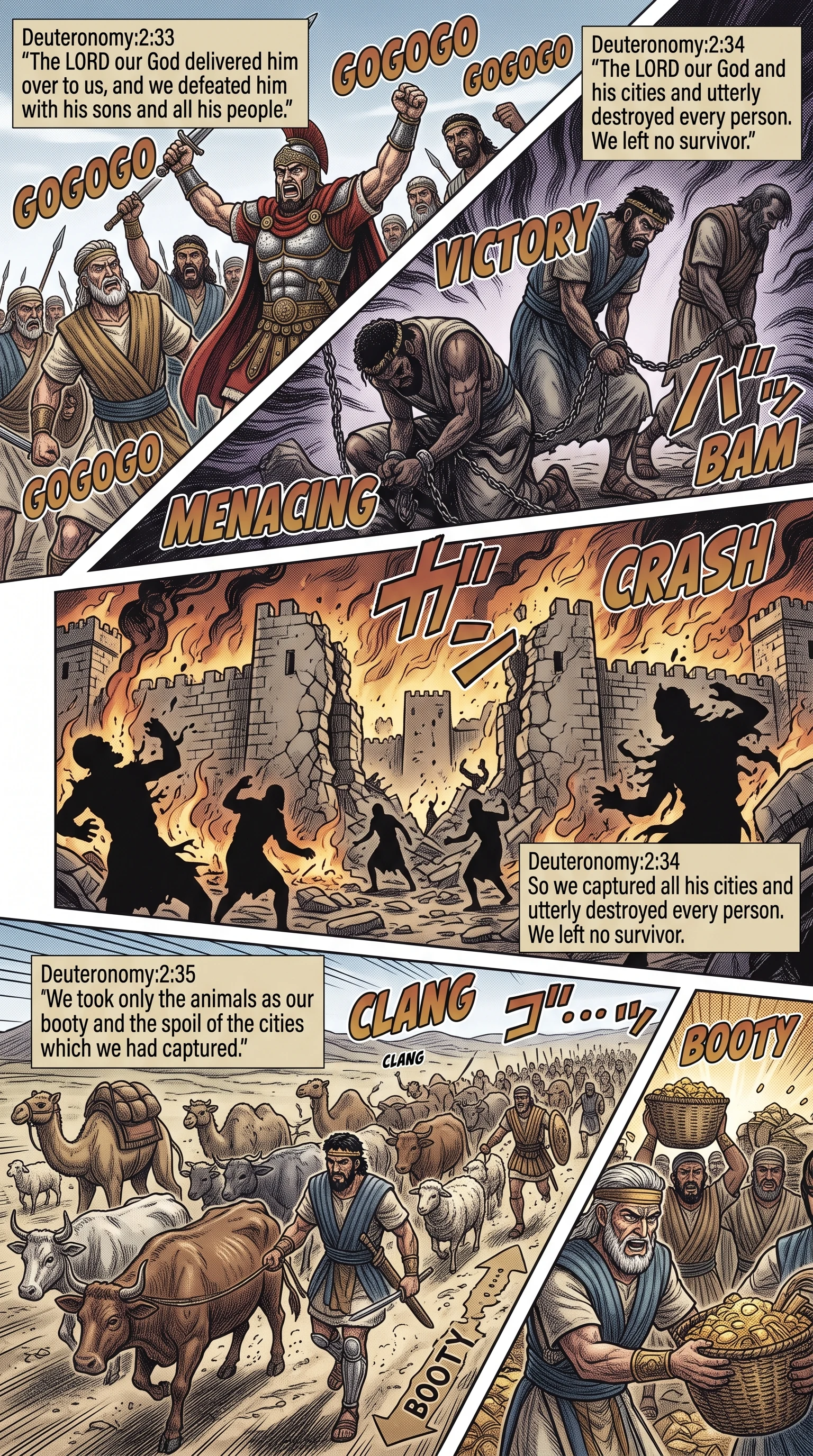 Deuteronomy 2 illustration: Israel Defeats Sihon and Captures Cities