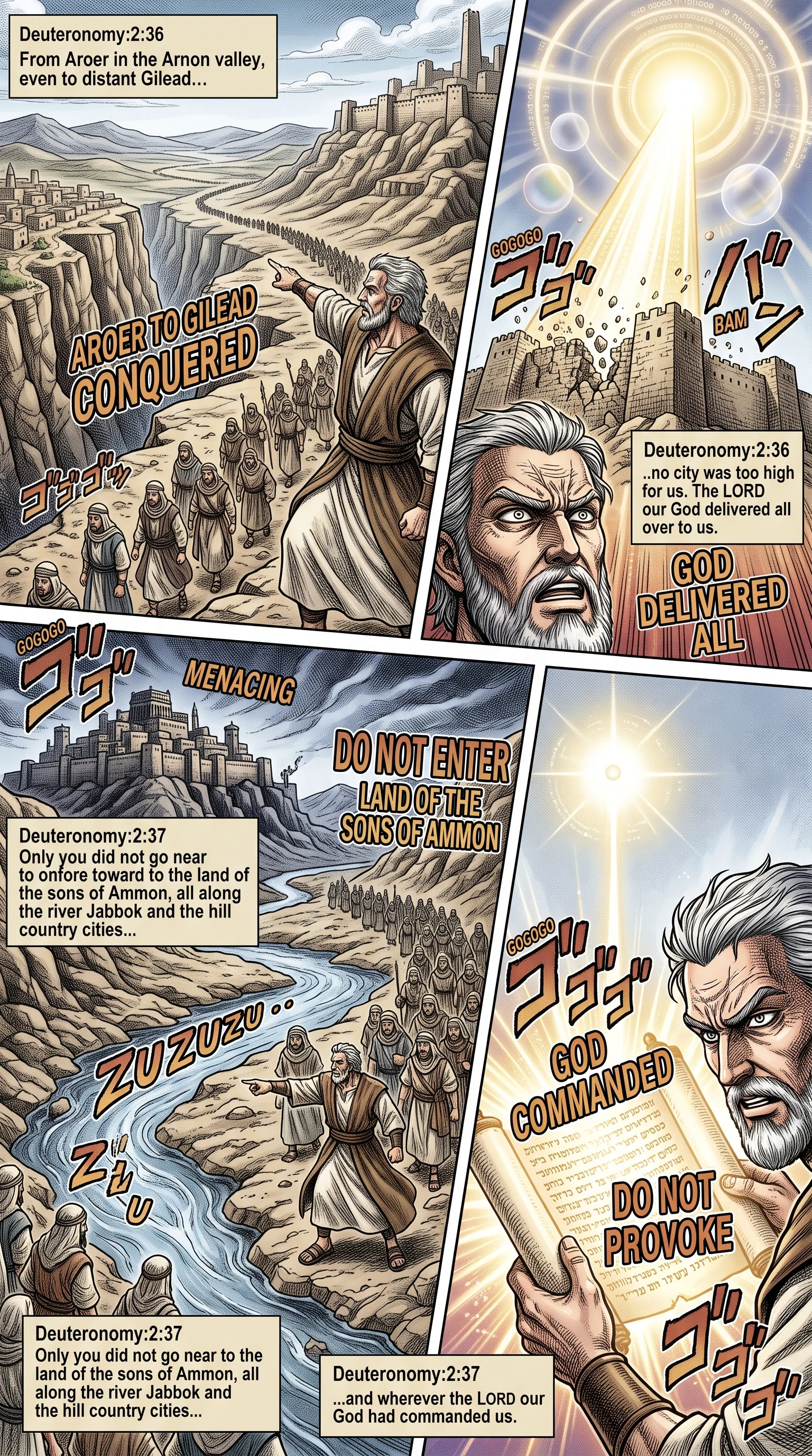 Deuteronomy 2 illustration: Complete Conquest from Arnon to Gilead