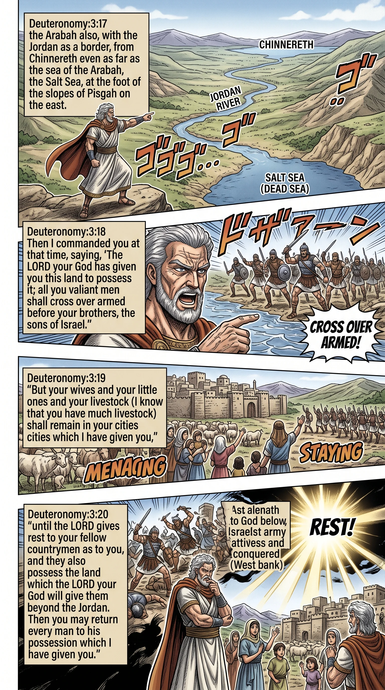 Deuteronomy 3 illustration: Command to Help Brothers Conquer Canaan