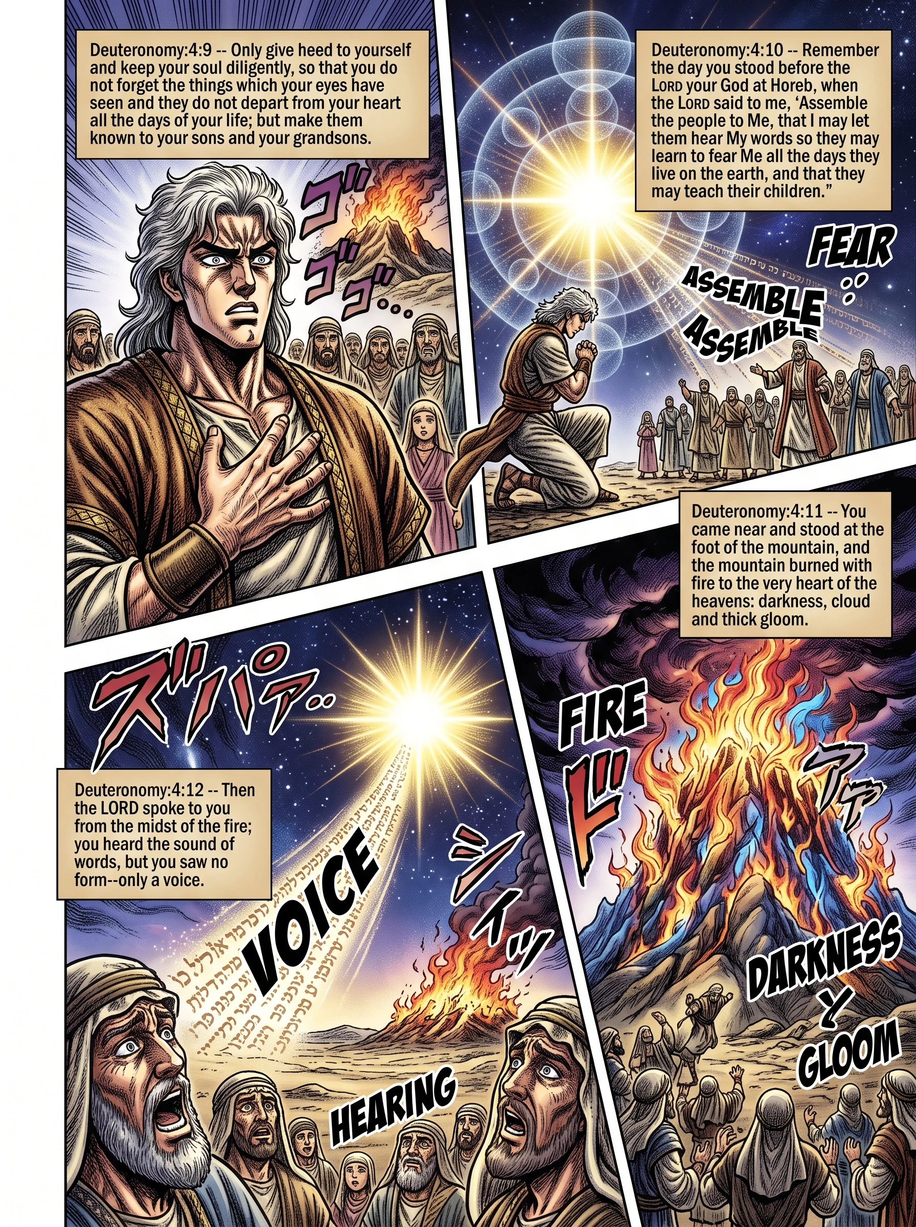Deuteronomy 4 illustration: Remembering the Fiery Revelation at Horeb