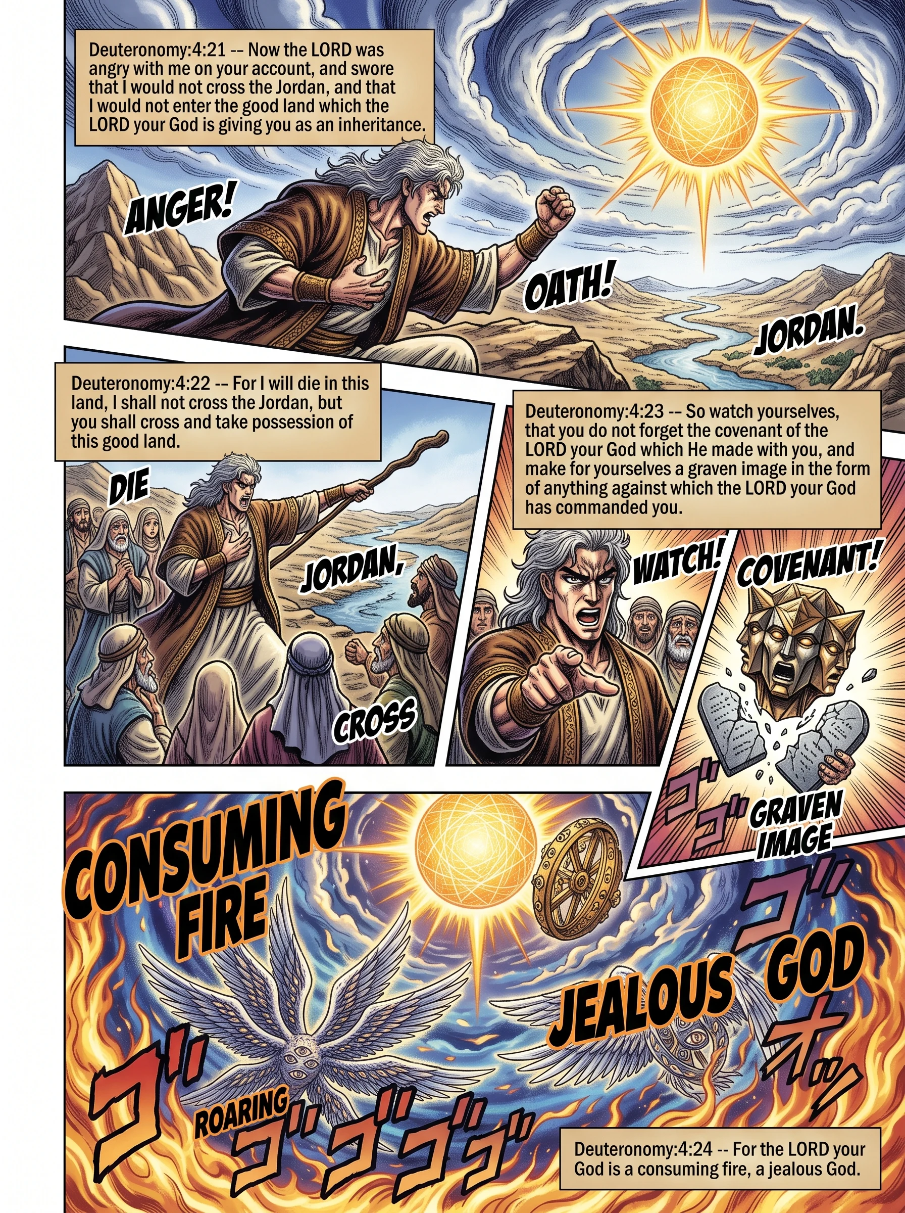 Deuteronomy 4 illustration: Moses' Death and the Consuming Fire