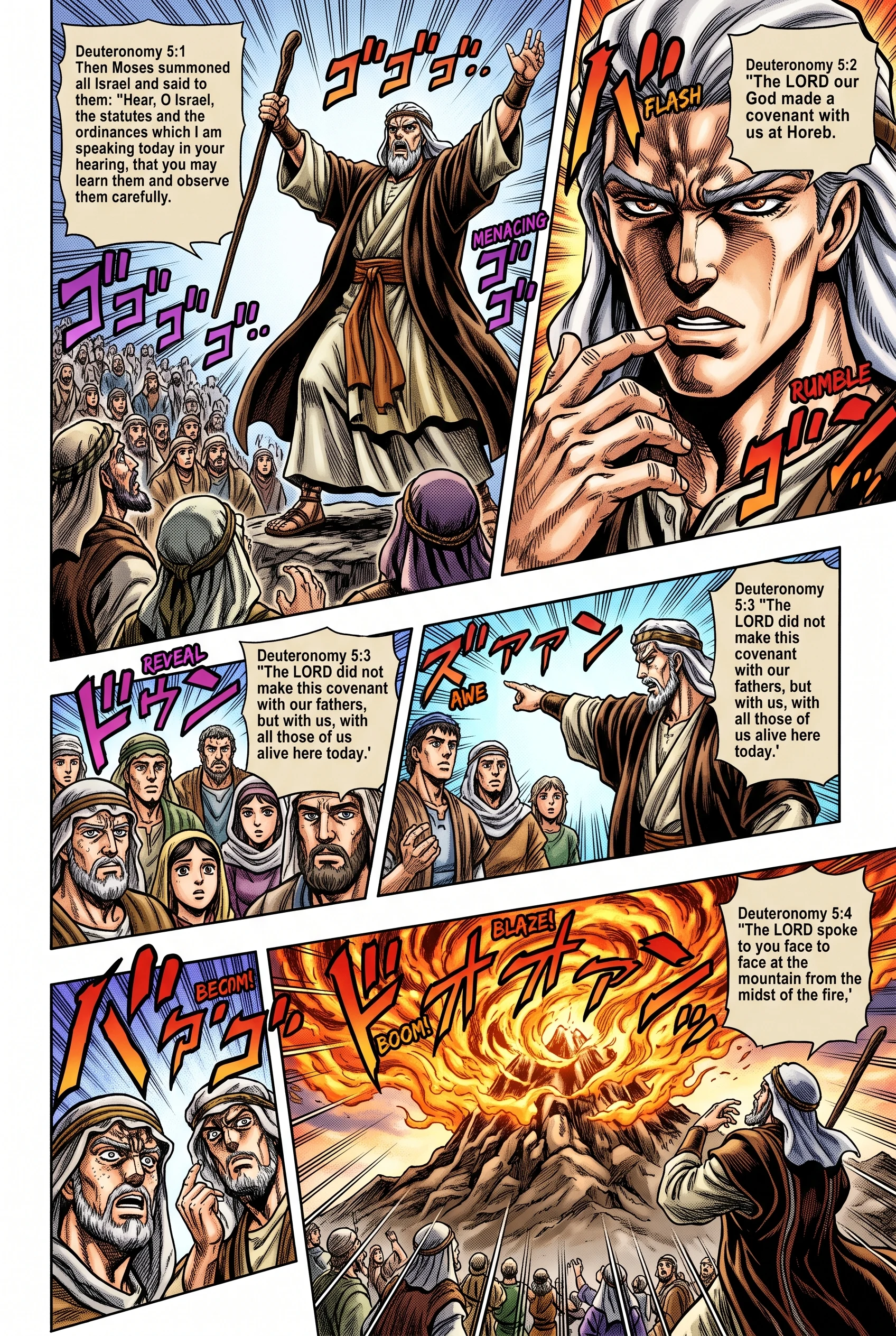 Deuteronomy 5 illustration: Covenant Made at Mount Horeb Fire