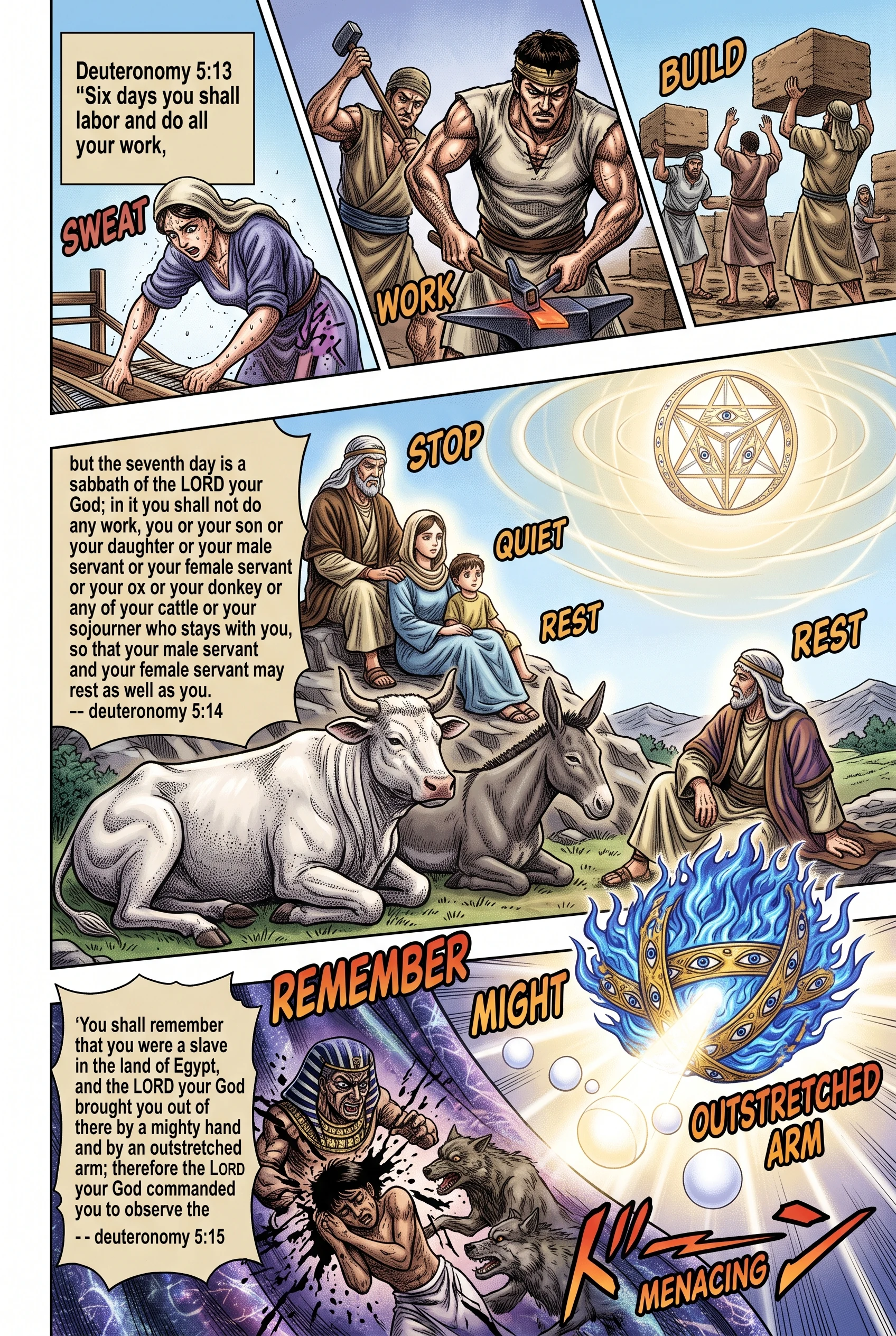 Deuteronomy 5 illustration: Sabbath Rest Commanded for All People