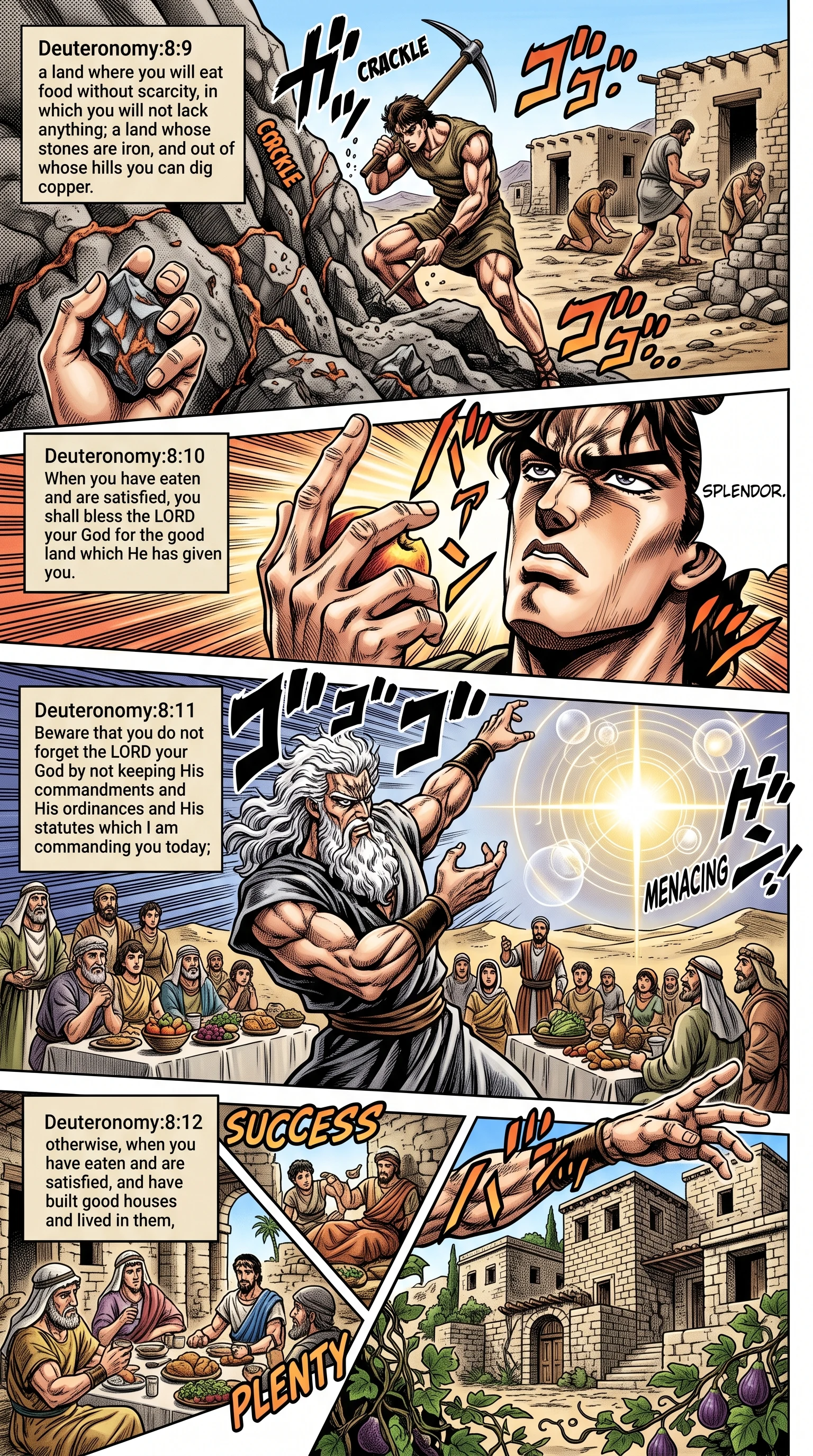 Deuteronomy 8 illustration: Blessing God and Warning Against Forgetfulness