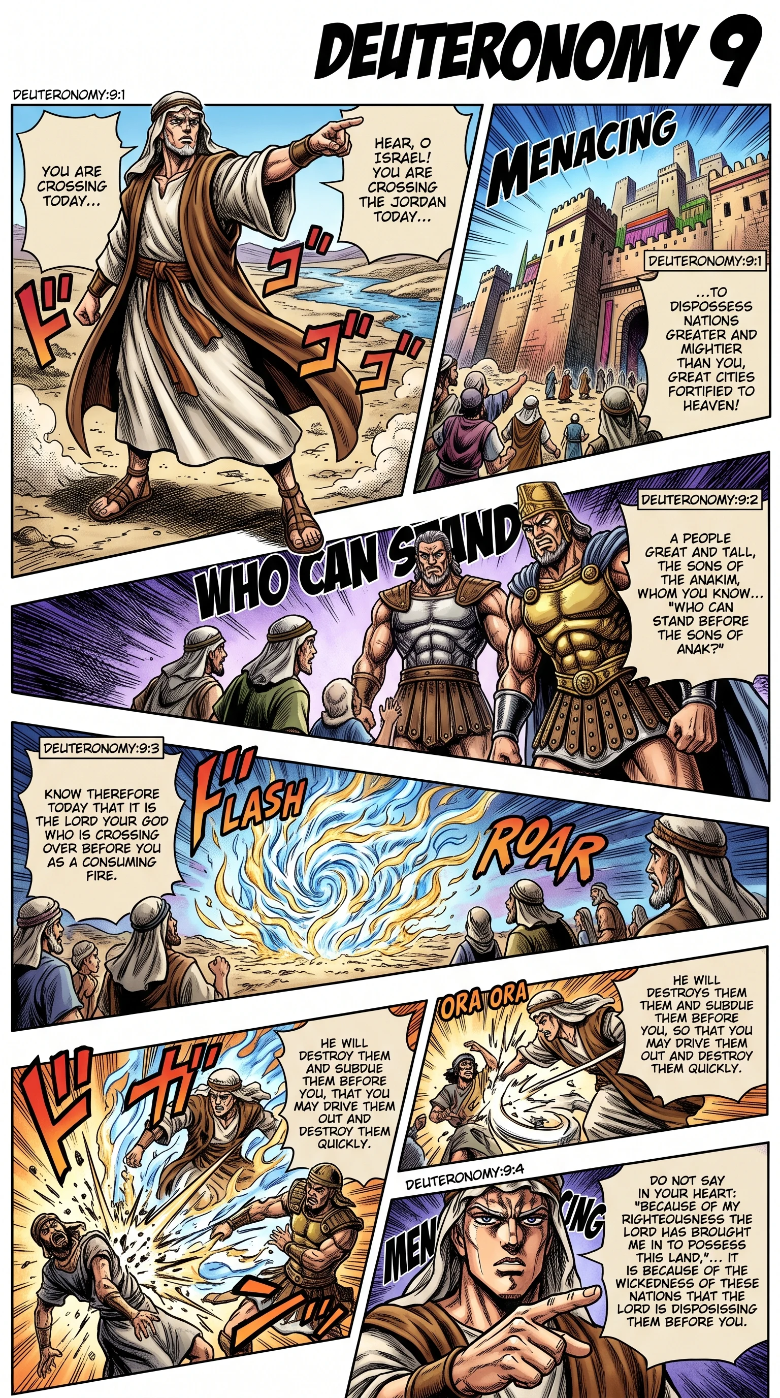 Deuteronomy 9 illustration: The Lord Crosses over Before Israel