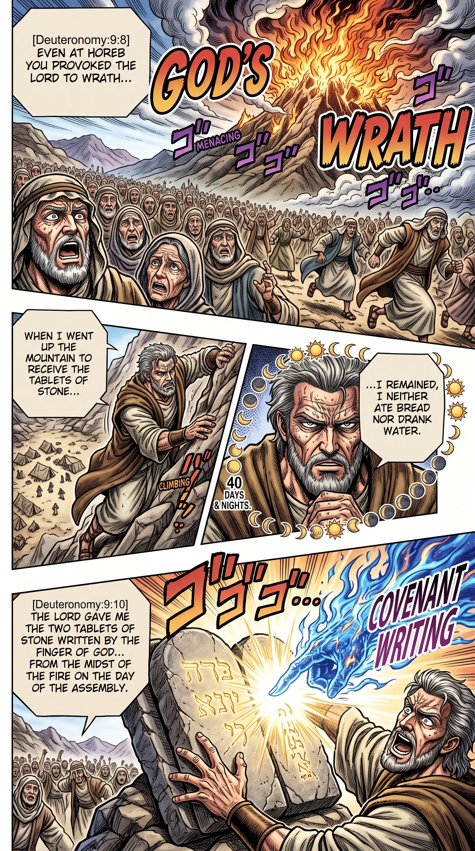 Deuteronomy 9 illustration: Moses Receives Stone Tablets at Horeb