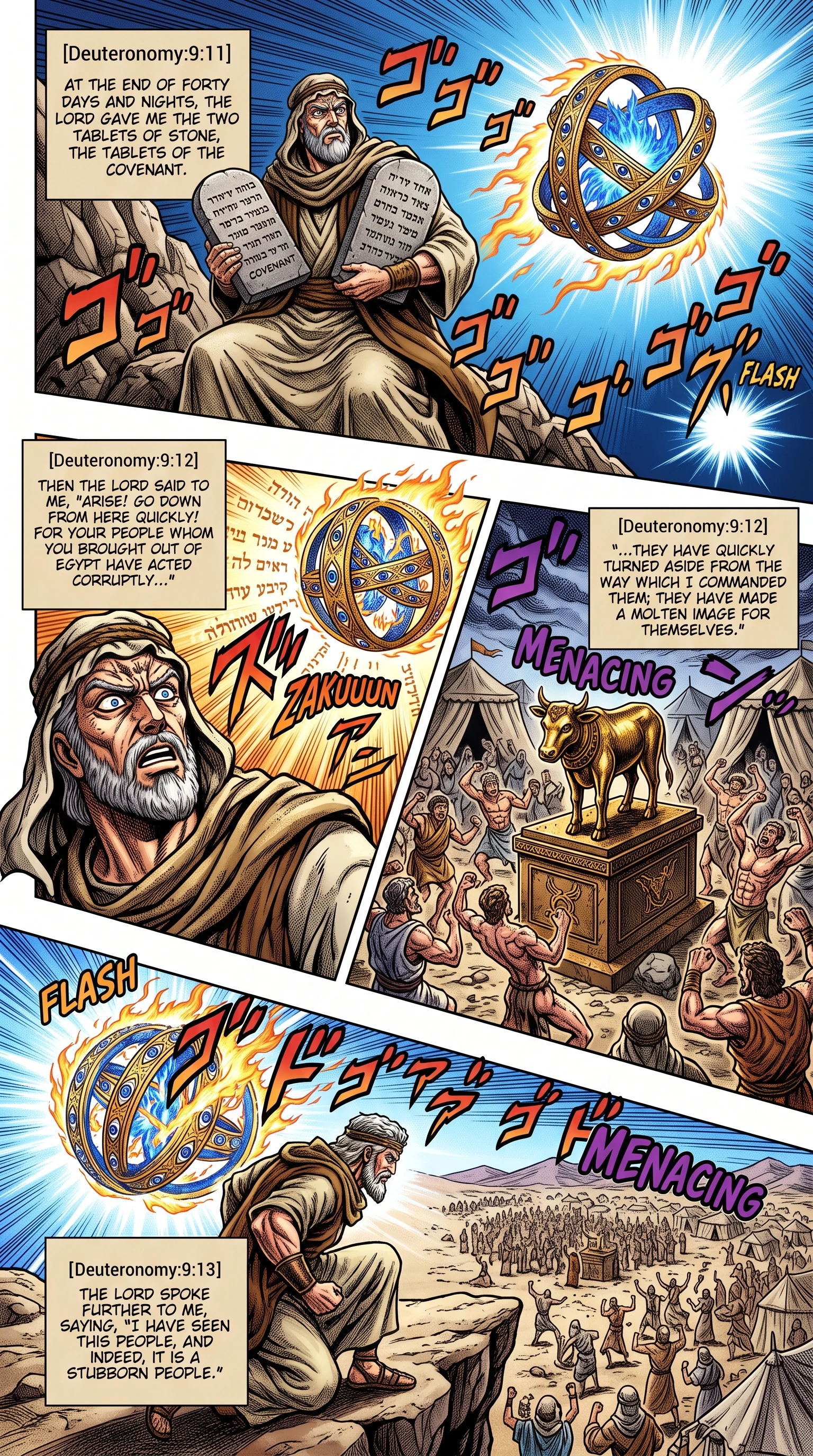 Deuteronomy 9 illustration: The Lord Reveals the Molten Calf