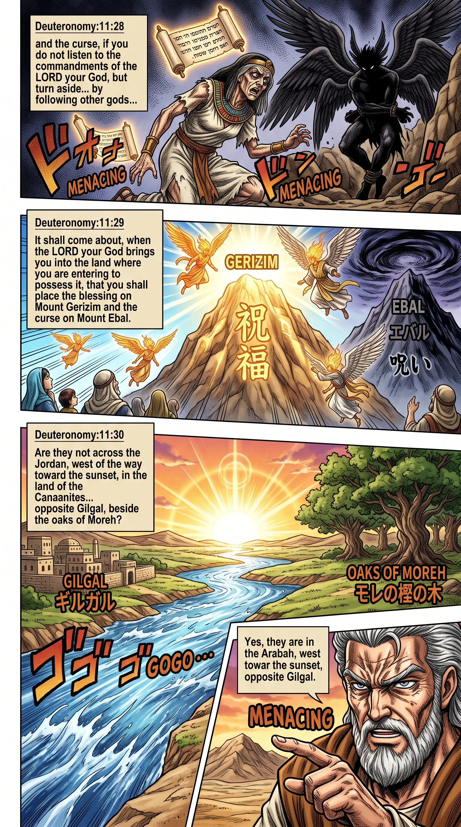 Deuteronomy 11 illustration: Blessing on Gerizim and Curse on Ebal