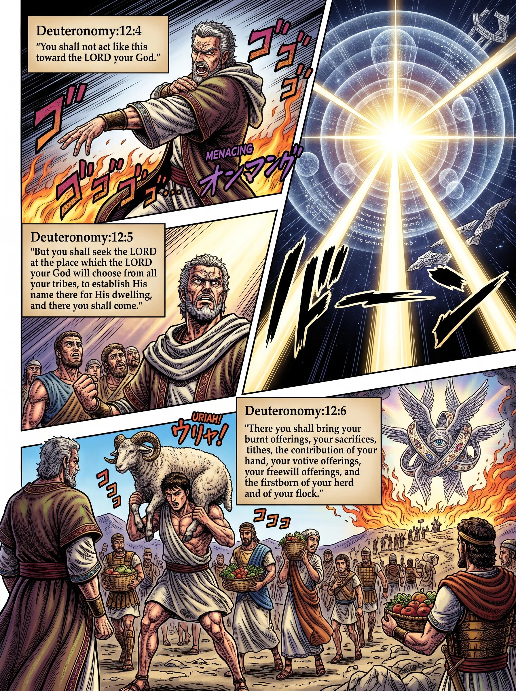Deuteronomy 12 illustration: Sacrifices Brought to the Chosen Place