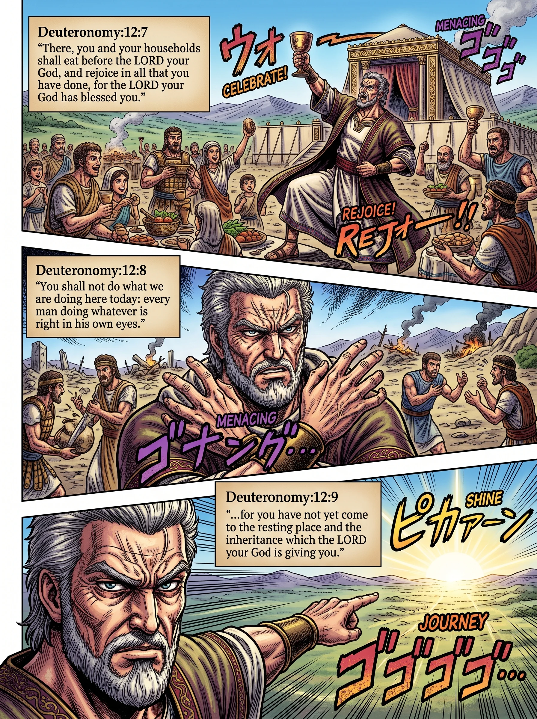 Deuteronomy 12 illustration: Rejoicing Before God at Chosen Sanctuary