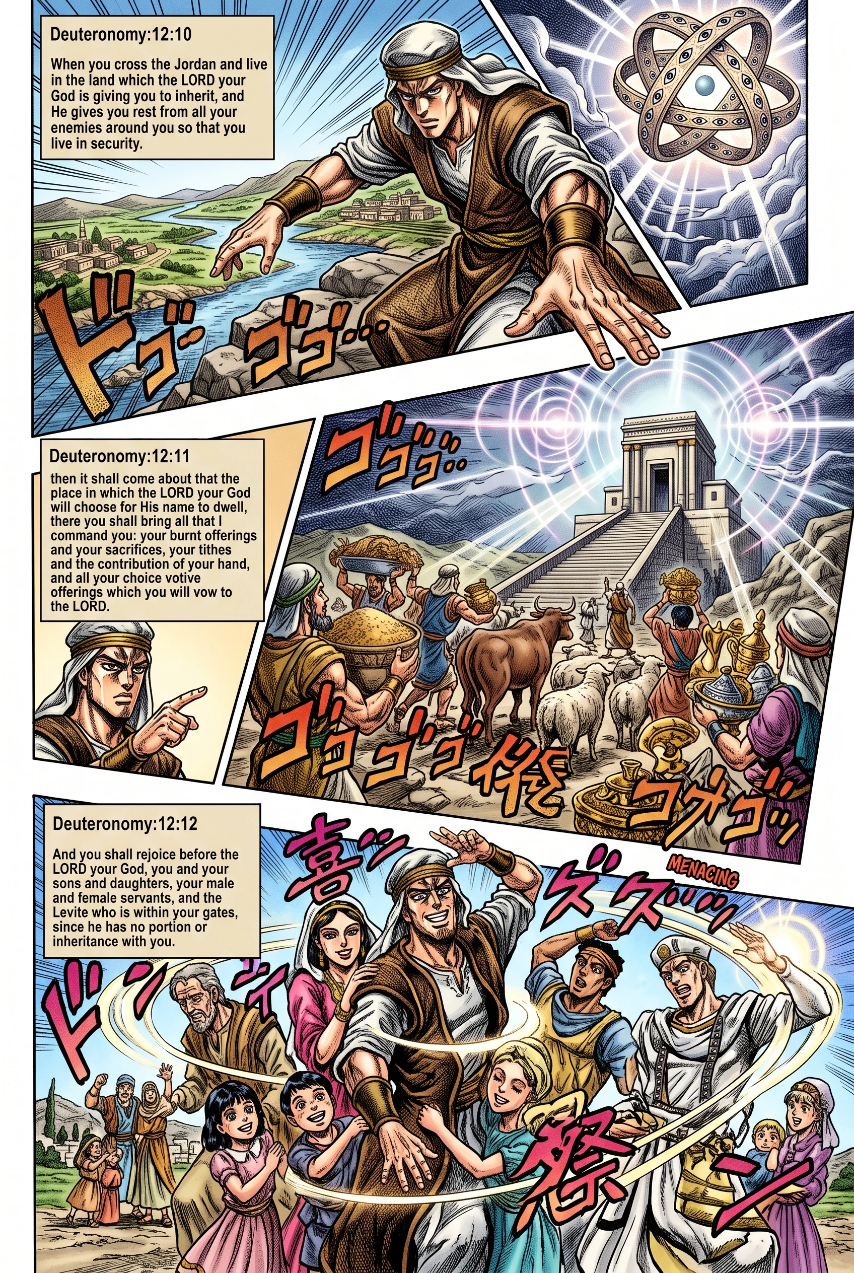 Deuteronomy 12 illustration: Offerings and Rejoicing in the Land