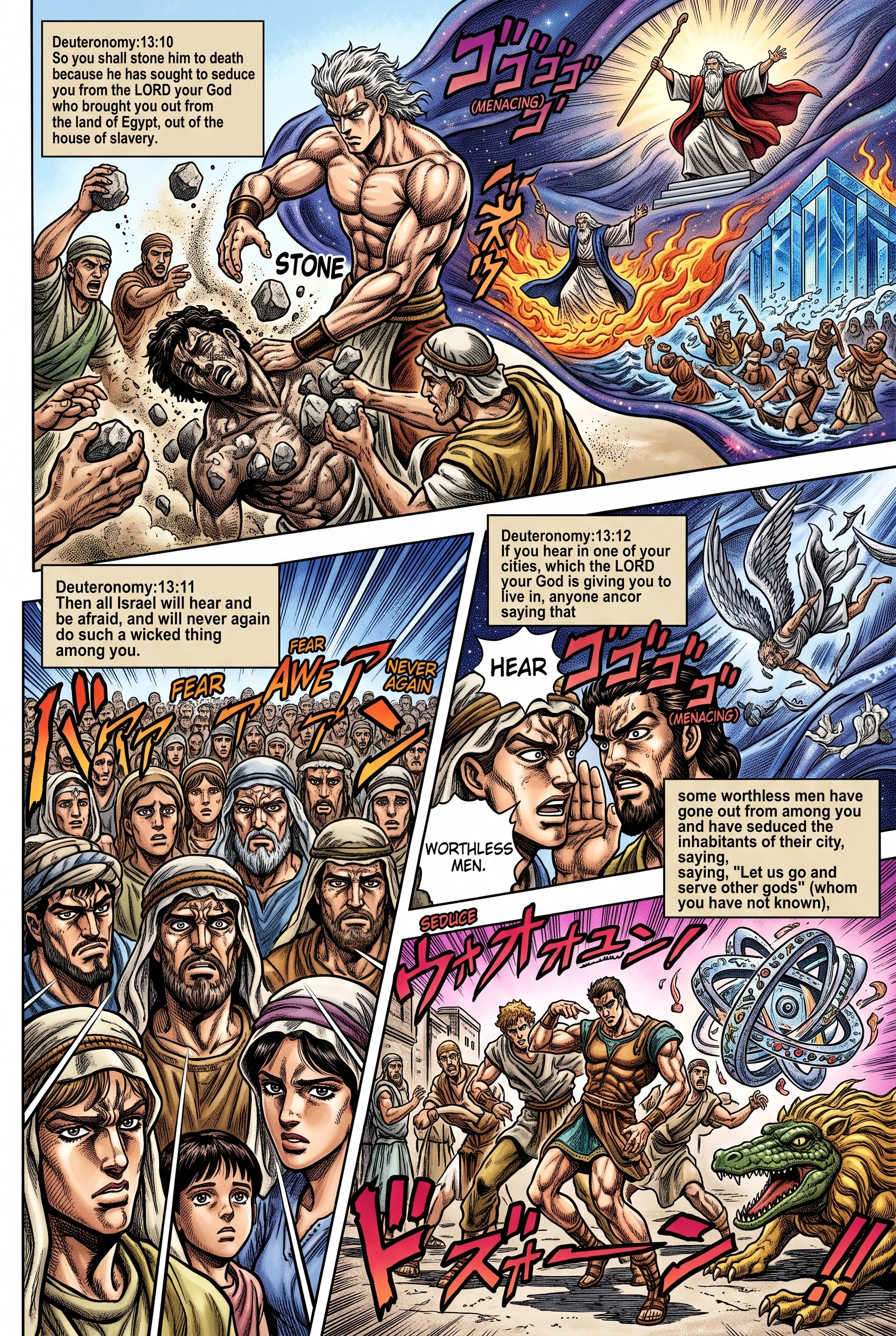 Deuteronomy 13 illustration: Stoning the Traitor and Investigating Cities