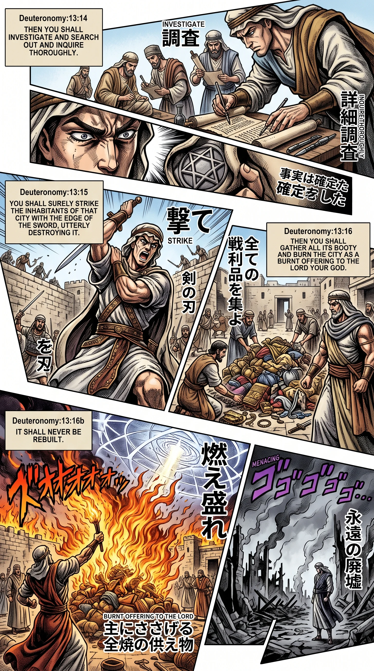 Deuteronomy 13 illustration: Utter Destruction of an Apostate City