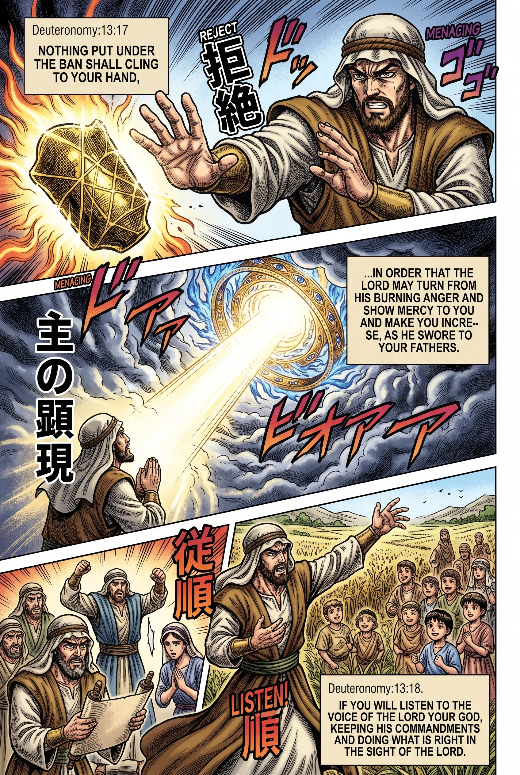 Deuteronomy 13 illustration: Refusing Banned Goods to Gain Mercy