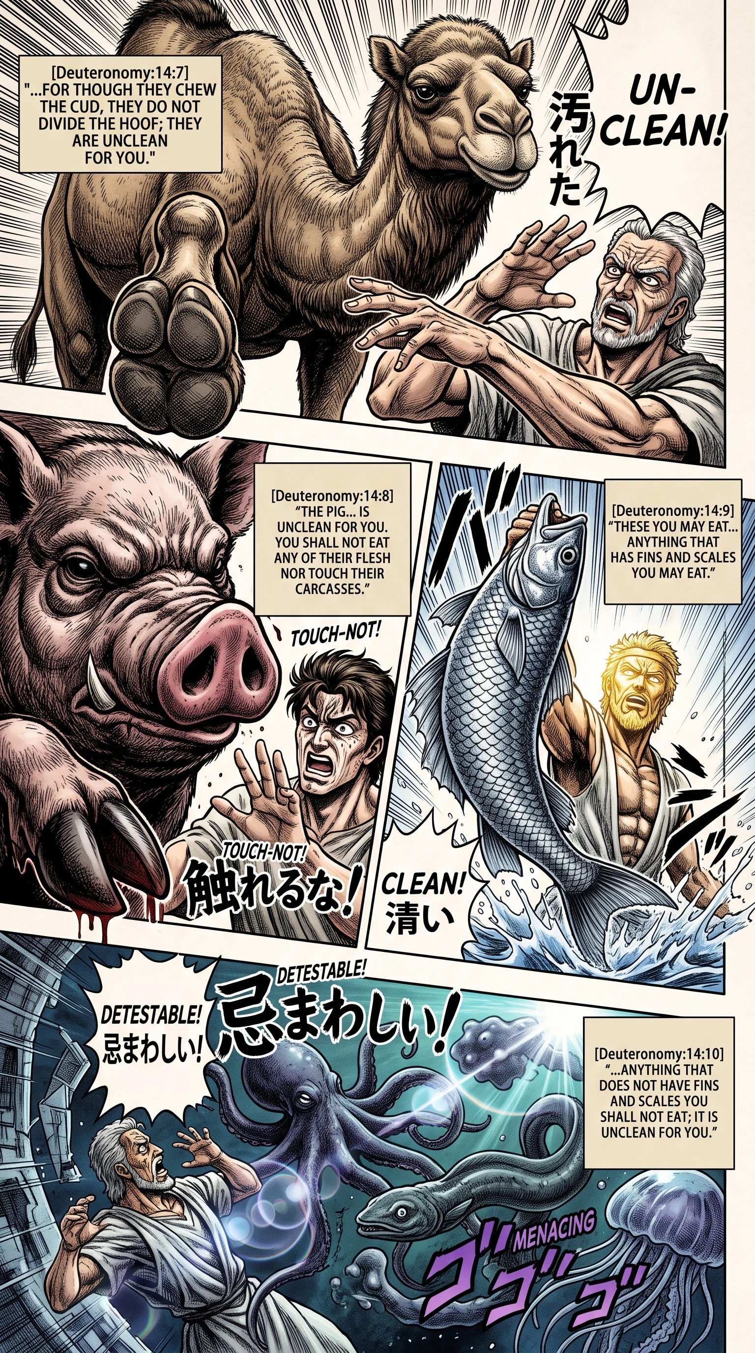 Deuteronomy 14 illustration: Unclean Animals and Permitted Water Creatures