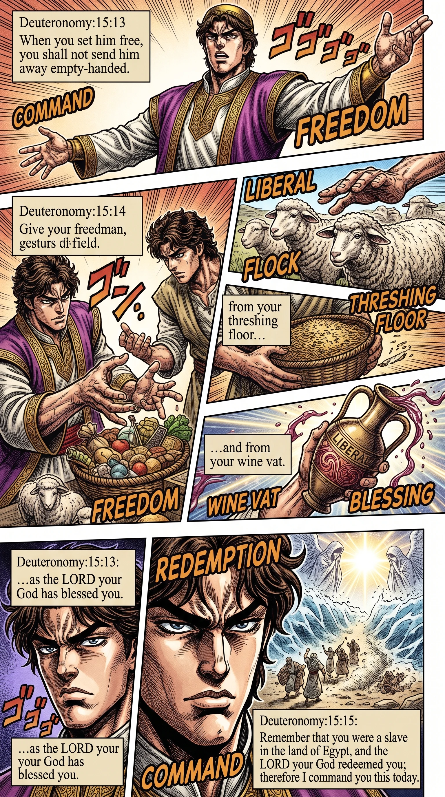 Deuteronomy 15 illustration: Liberally Supplying the Released Hebrew Servant