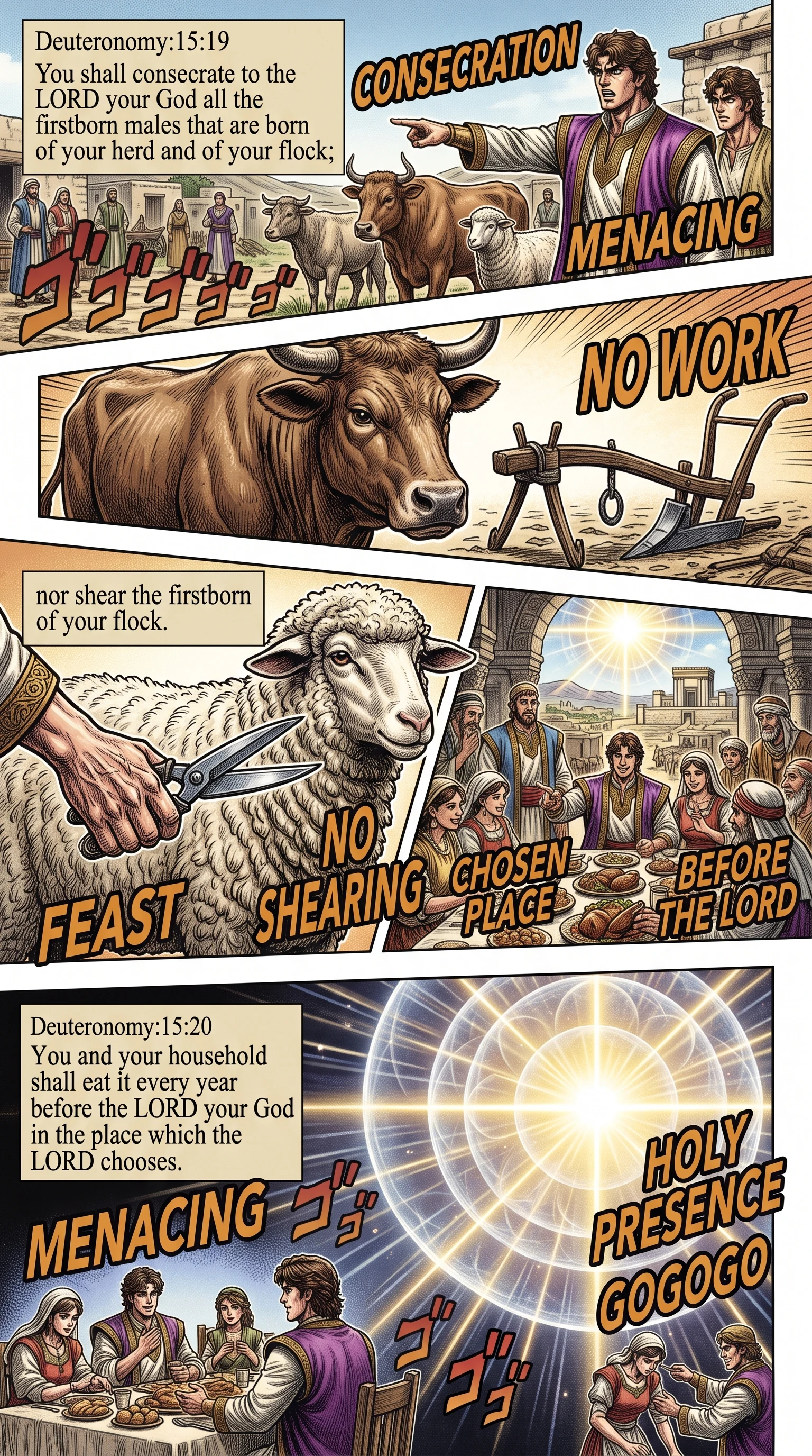 Deuteronomy 15 illustration: Consecrating Firstborn Males to the Lord