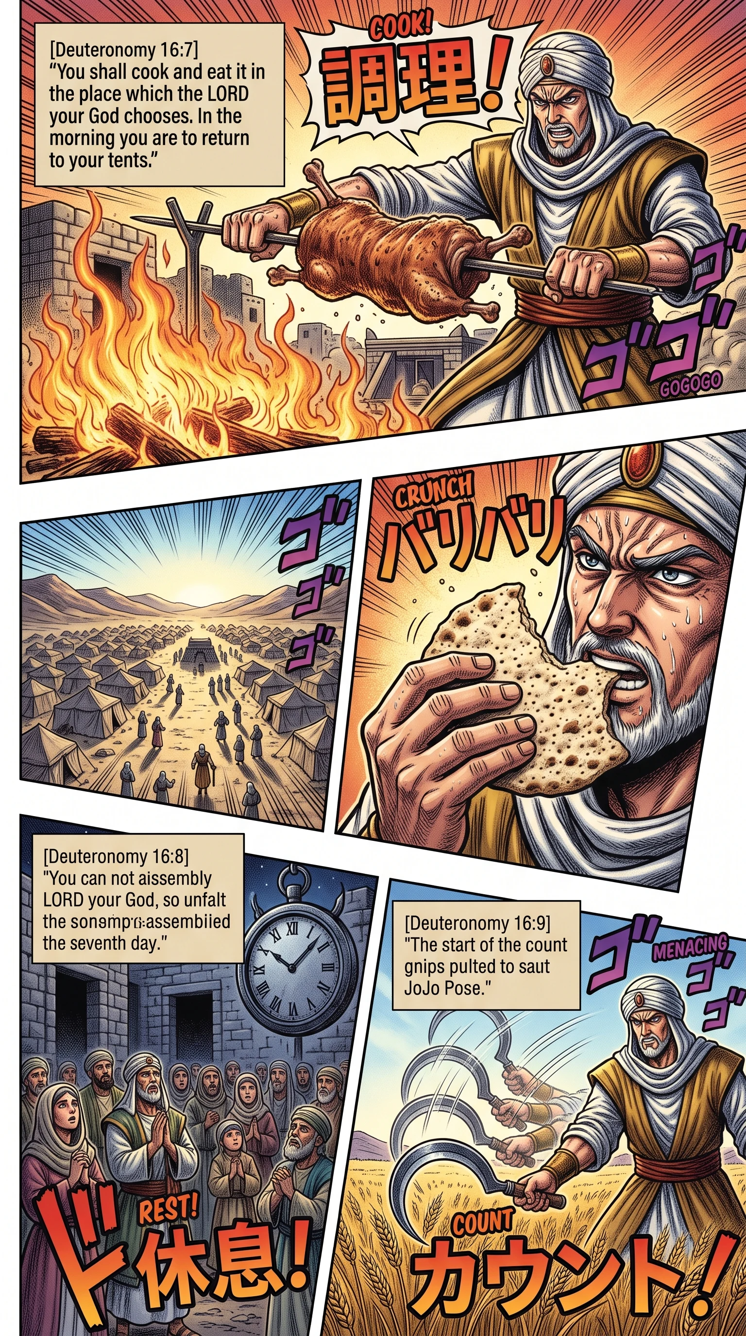Deuteronomy 16 illustration: Unleavened Bread Assembly and Counting Weeks