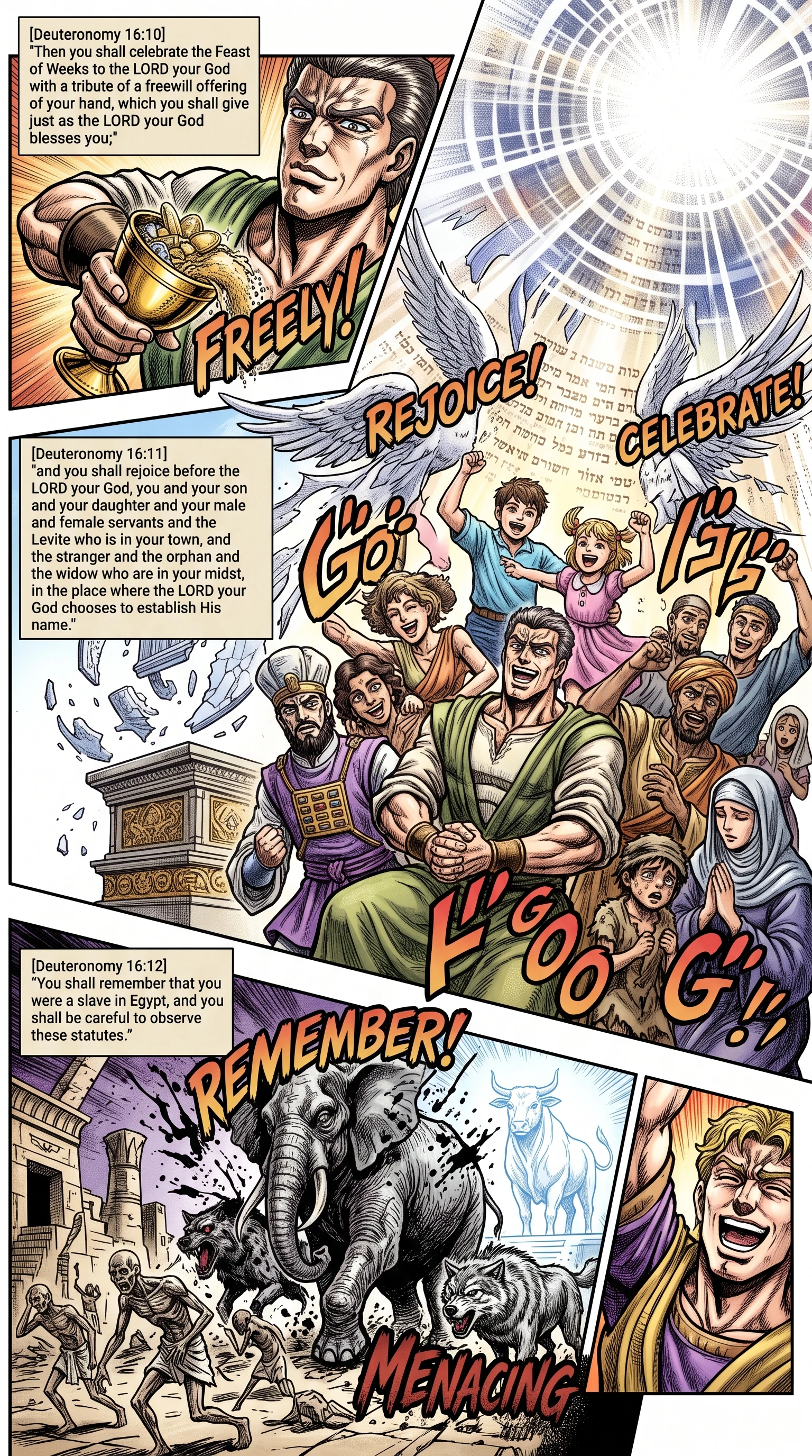 Deuteronomy 16 illustration: Joyful Celebration of Feast of Weeks