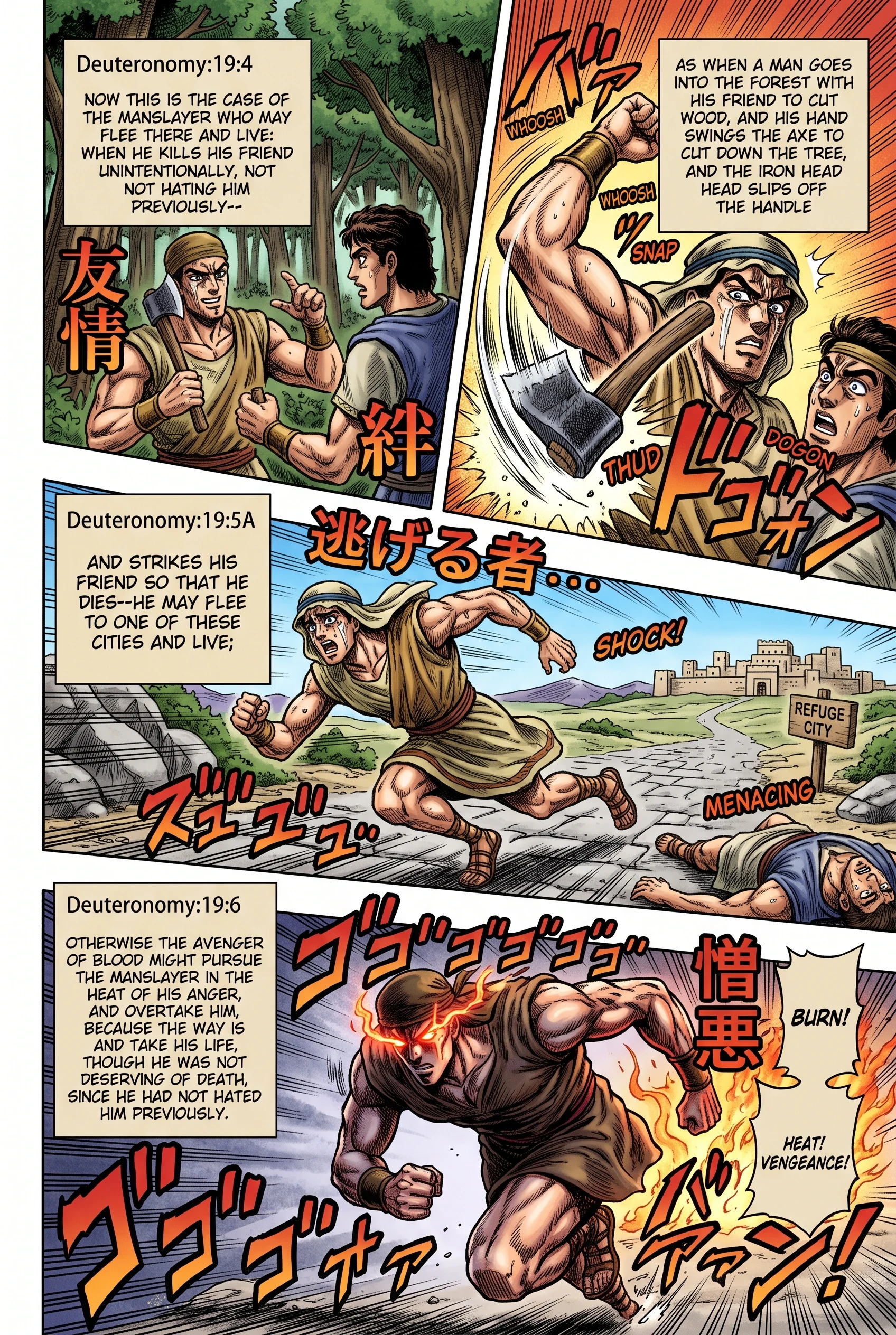 Deuteronomy 19 illustration: Accidental Manslaughter and Fleeing the Avenger