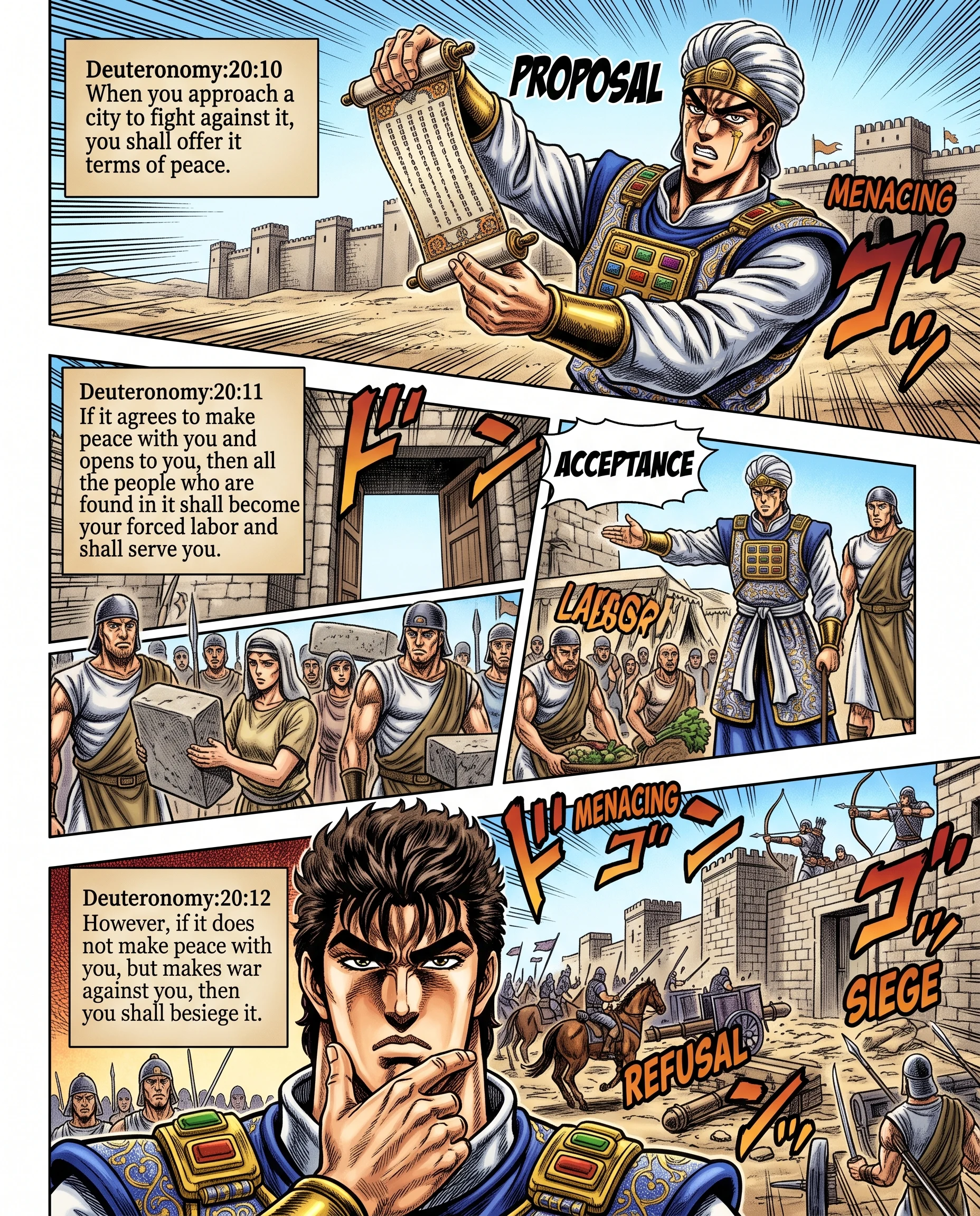 Deuteronomy 20 illustration: Offering Terms of Peace Before Siege