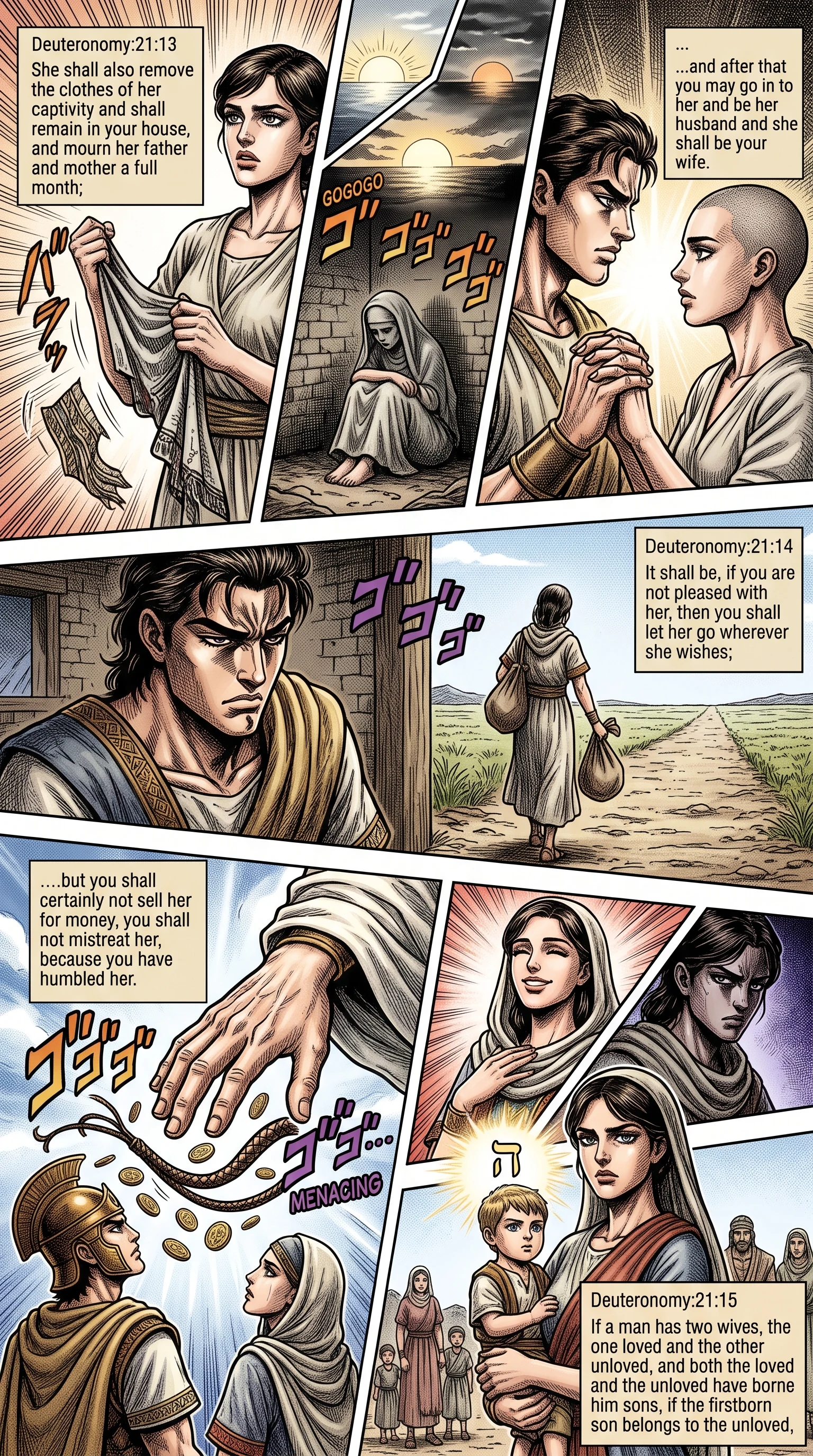 Deuteronomy 21 illustration: Releasing Captive Wives and Multiple Marriages