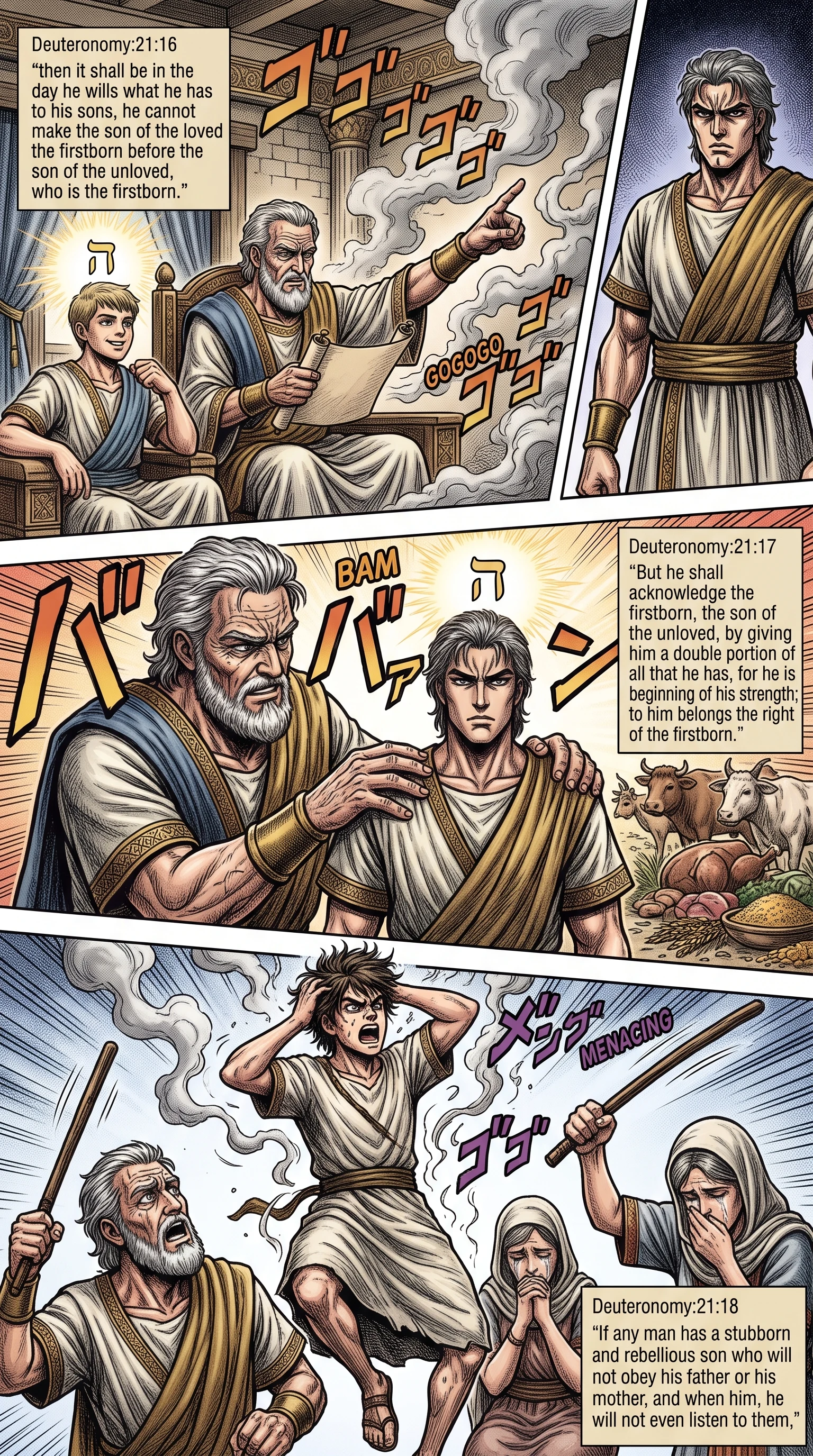 Deuteronomy 21 illustration: Inheritance Rights of the Firstborn Son
