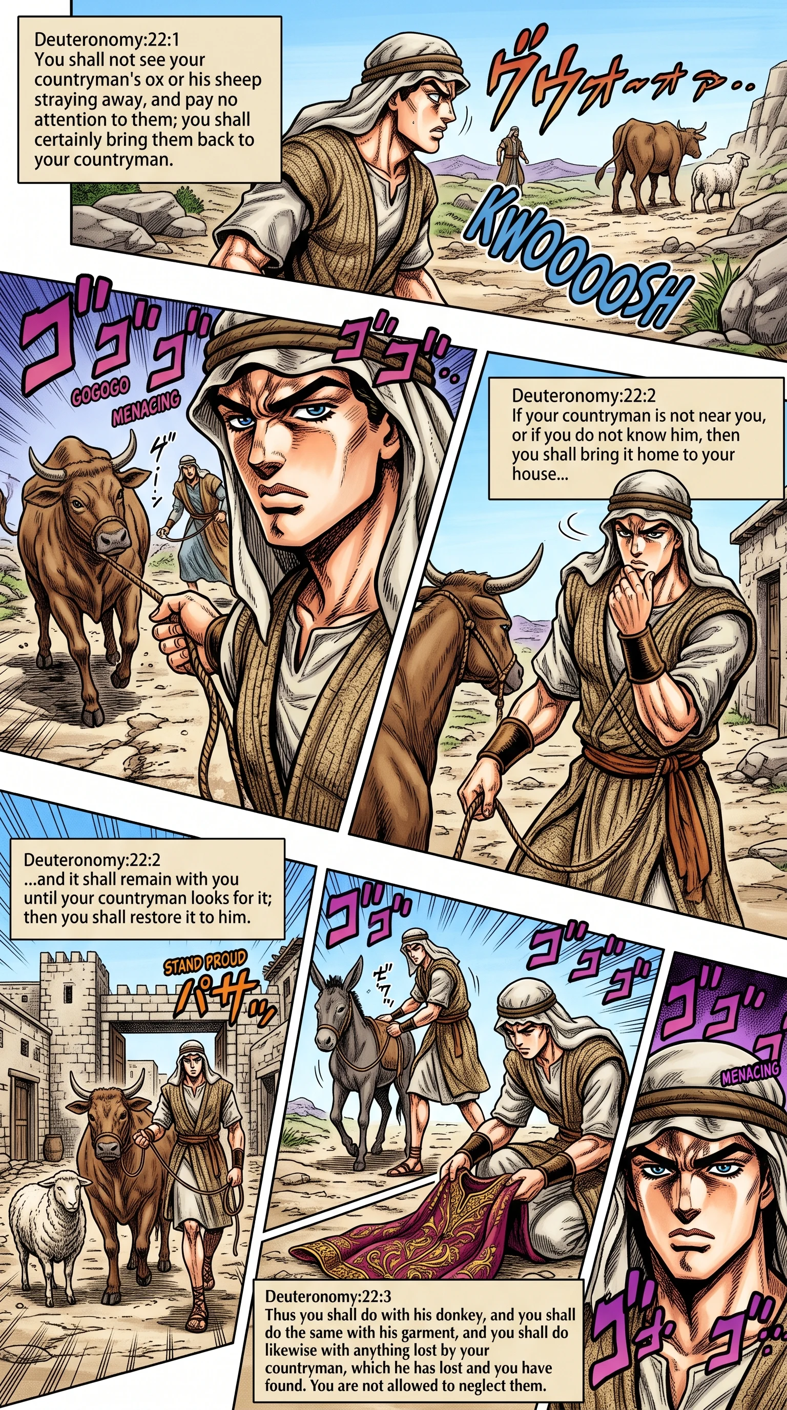 Deuteronomy 22 illustration: Restoring Straying Animals and Lost Goods