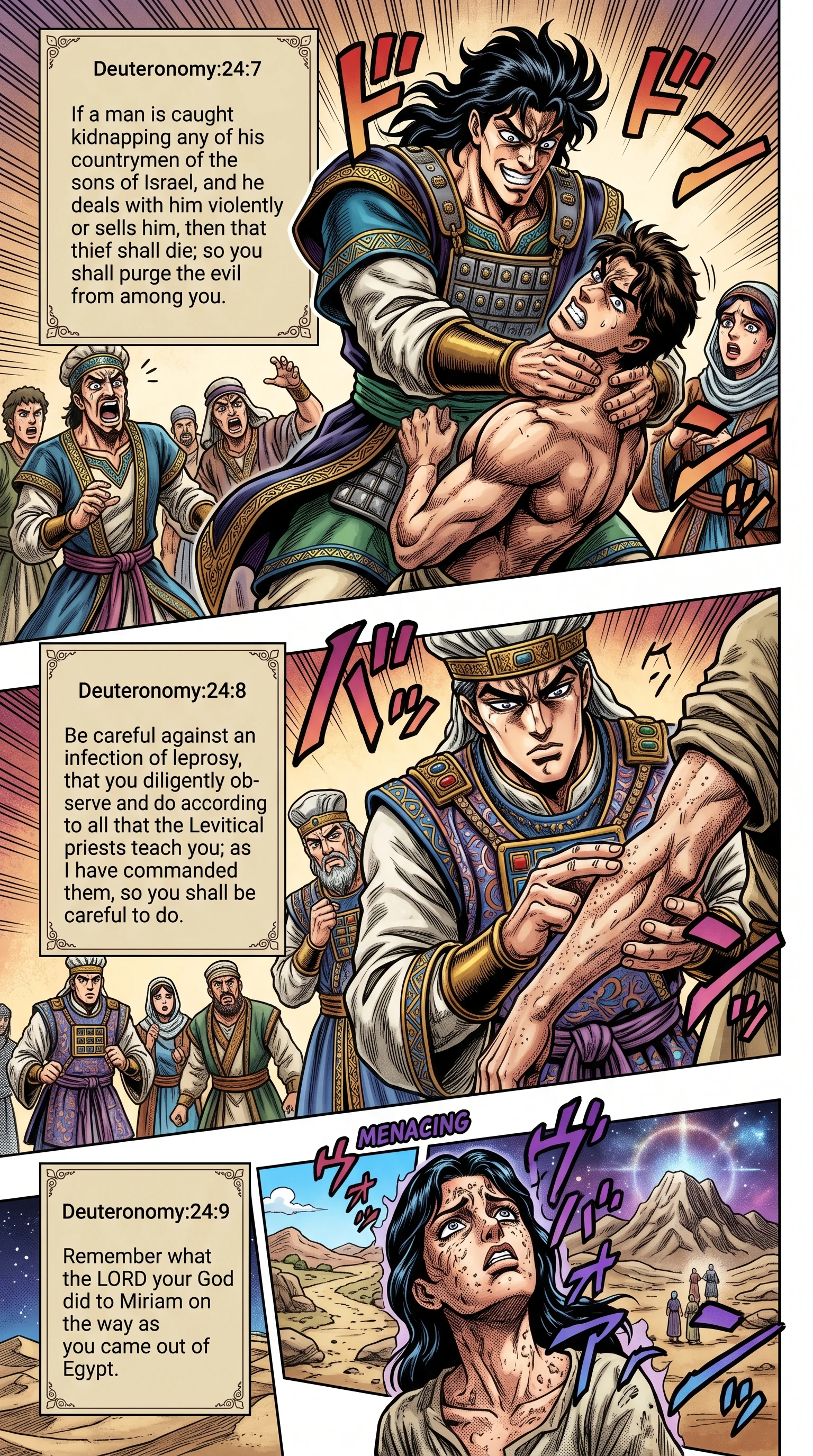 Deuteronomy 24 illustration: Punishing Kidnappers and Heeding Leprosy Rules