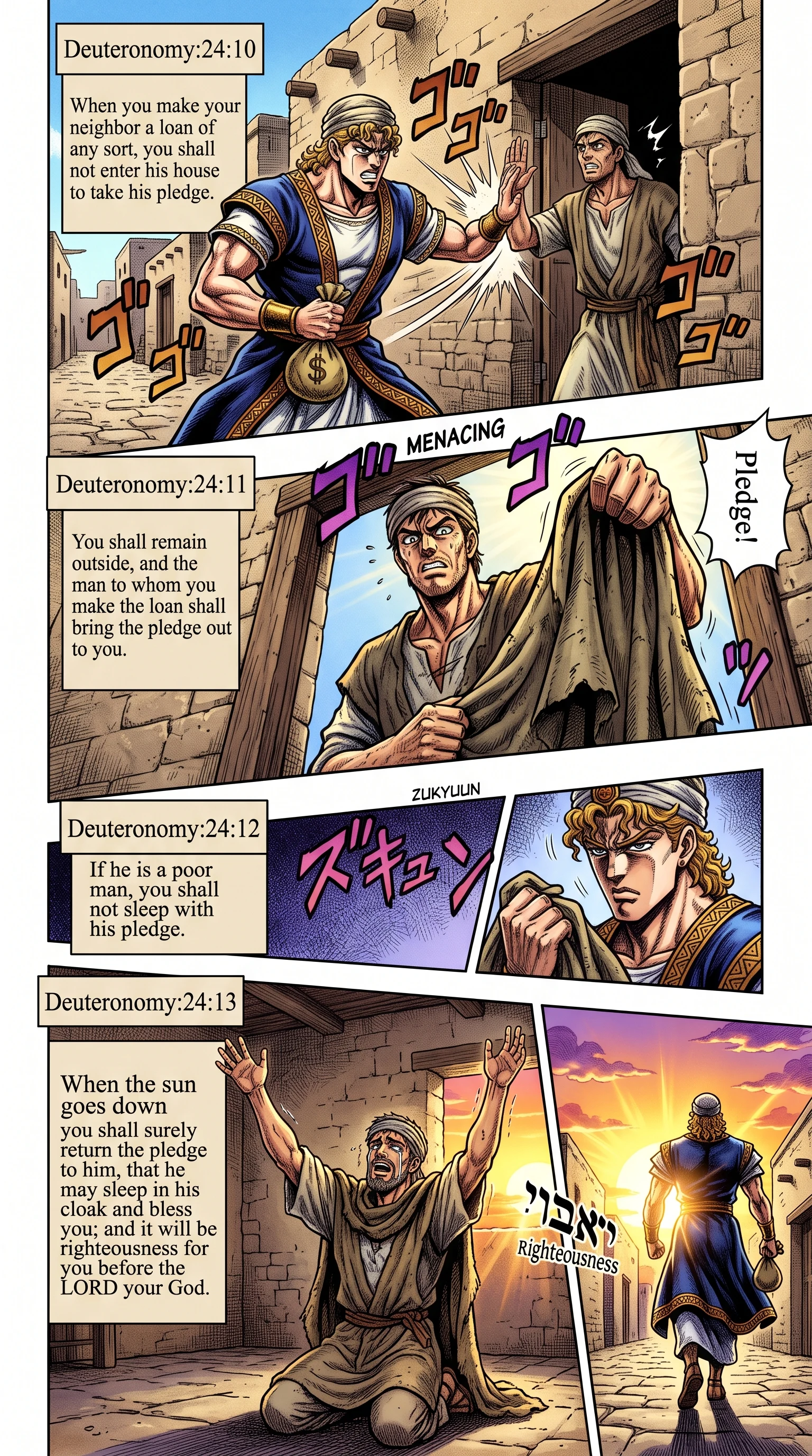 Deuteronomy 24 illustration: Restoring Collateral Cloaks to the Poor