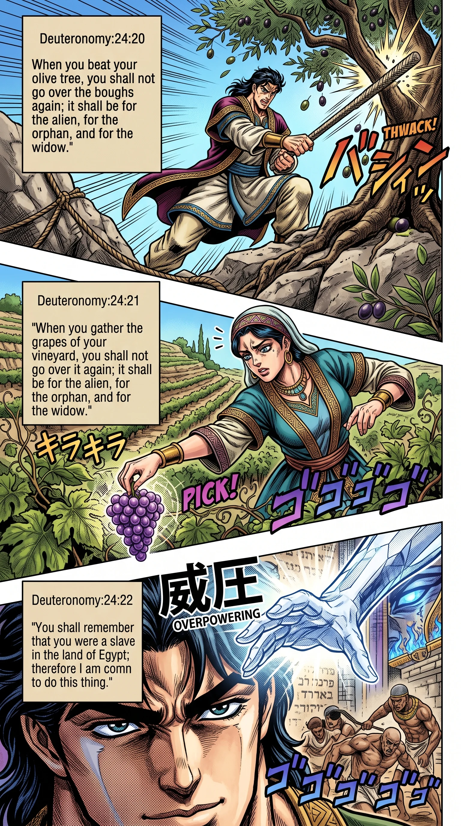 Deuteronomy 24 illustration: Gleanings of Olives and Grapes Spared