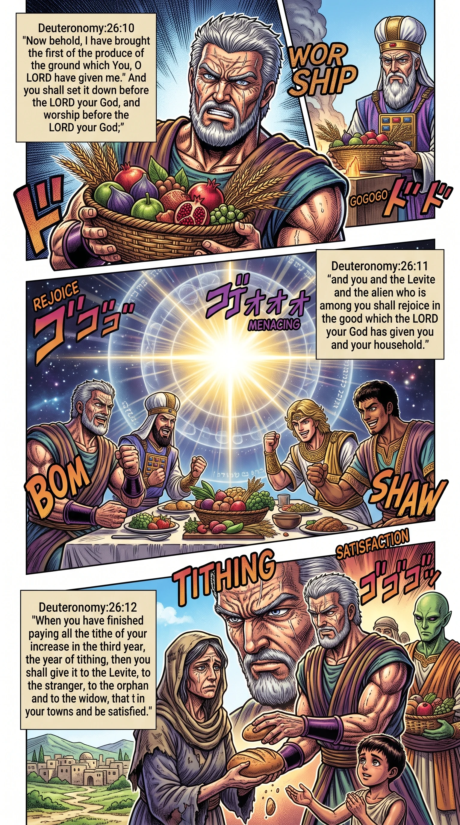 Deuteronomy 26 illustration: Rejoicing in Harvest and Third-Year Tithe