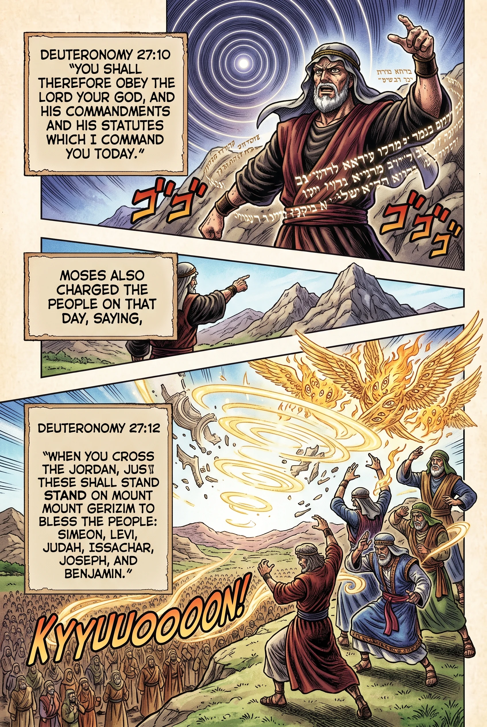 Deuteronomy 27 illustration: Tribes Assigned to Bless on Gerizim