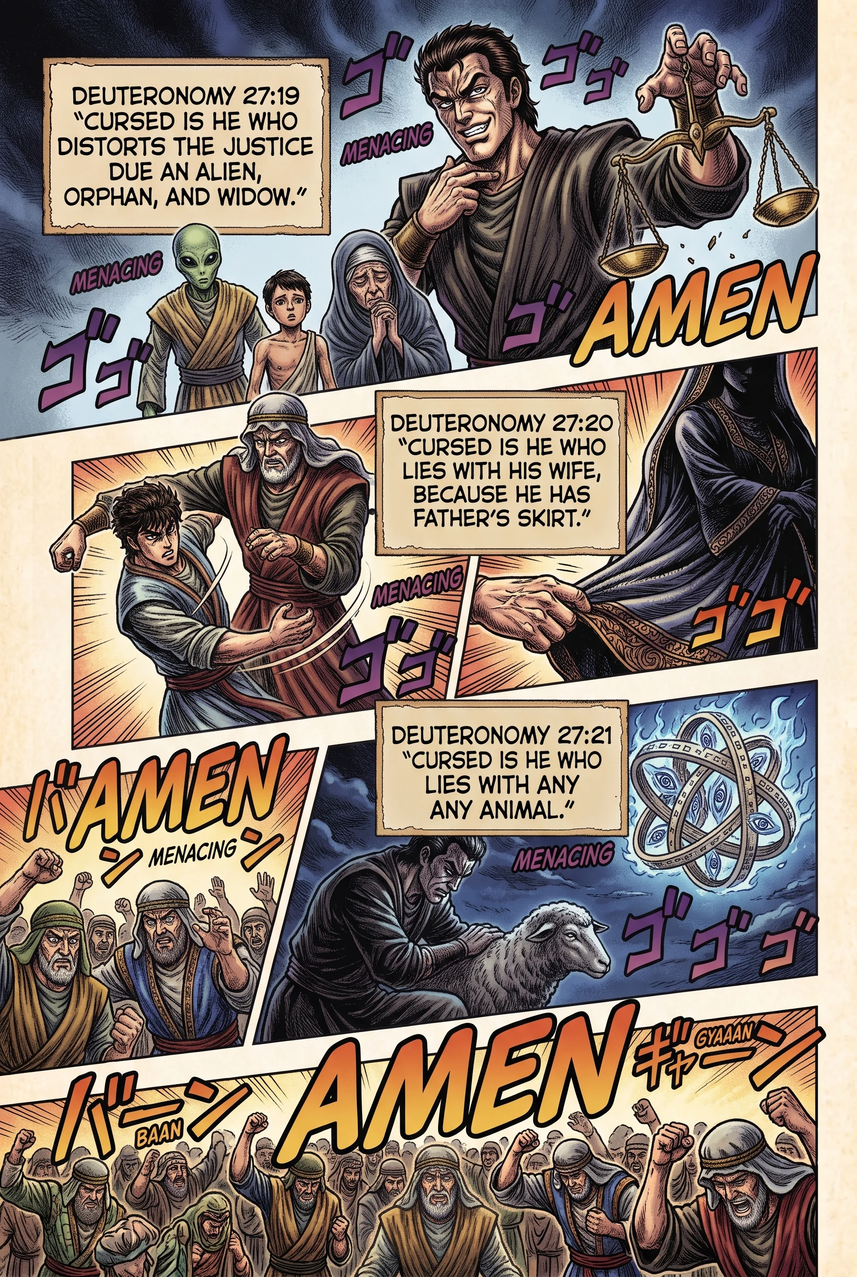 Deuteronomy 27 illustration: Curses on Injustice and Sexual Sins