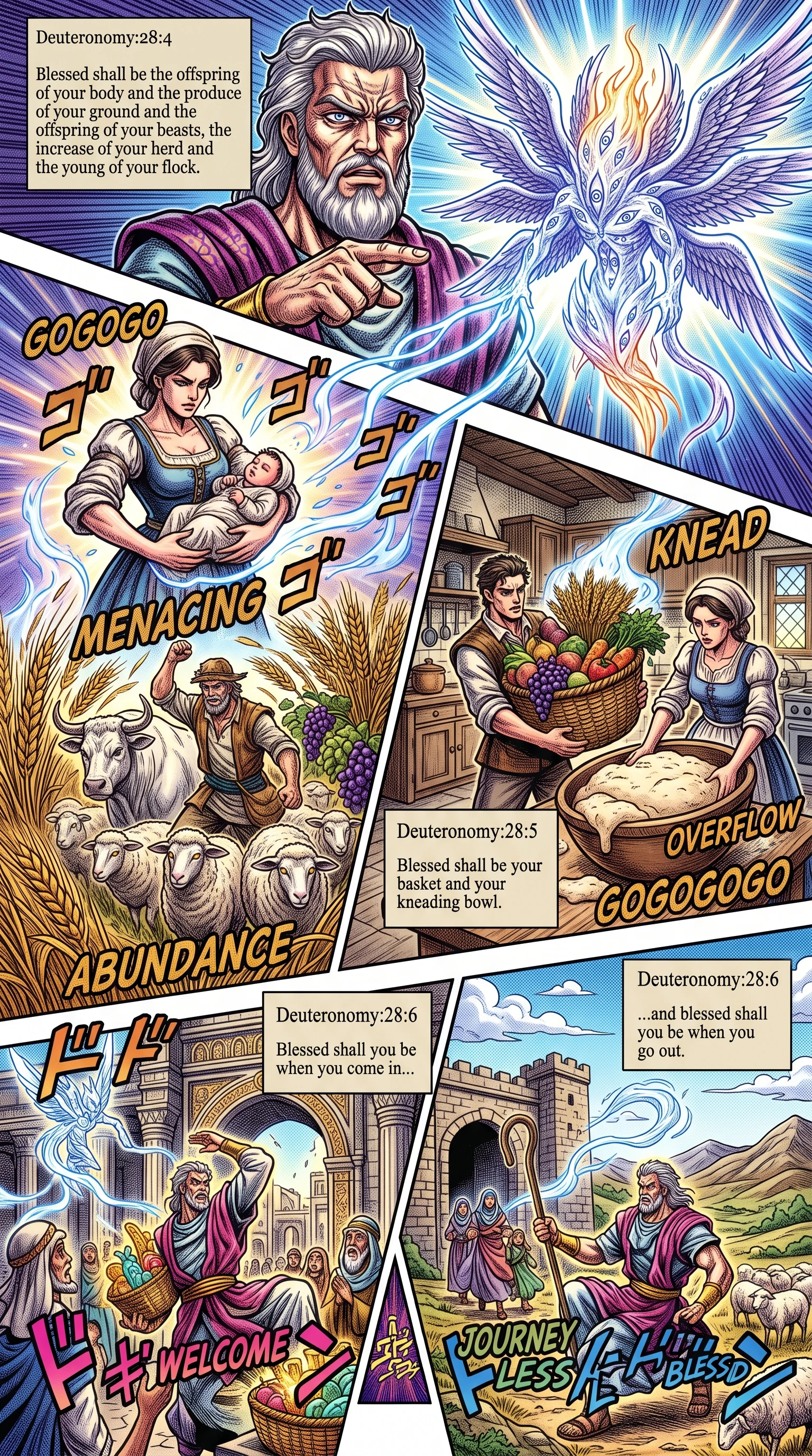 Deuteronomy 28 illustration: Blessings on Offspring Flocks and Daily Work
