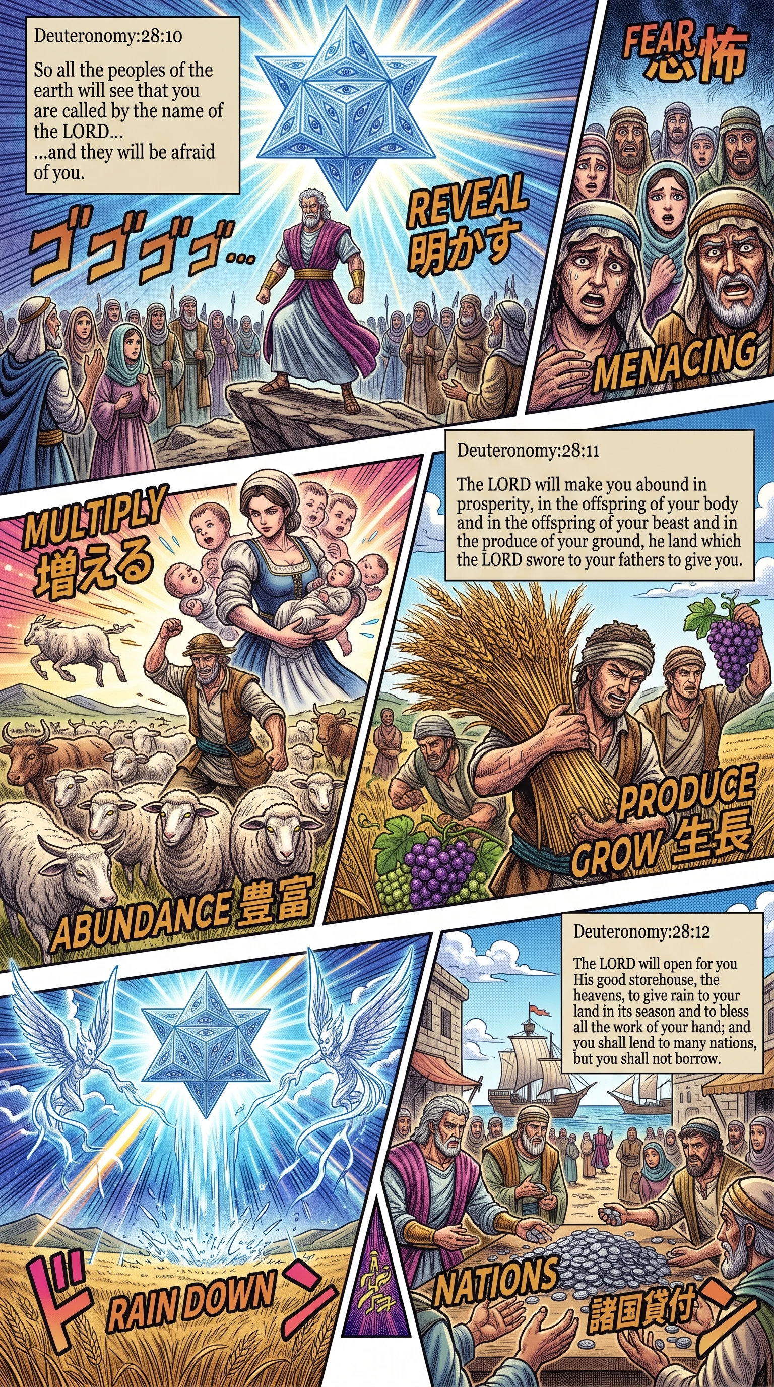 Deuteronomy 28 illustration: Nations Fear Israel and God Opens Rain