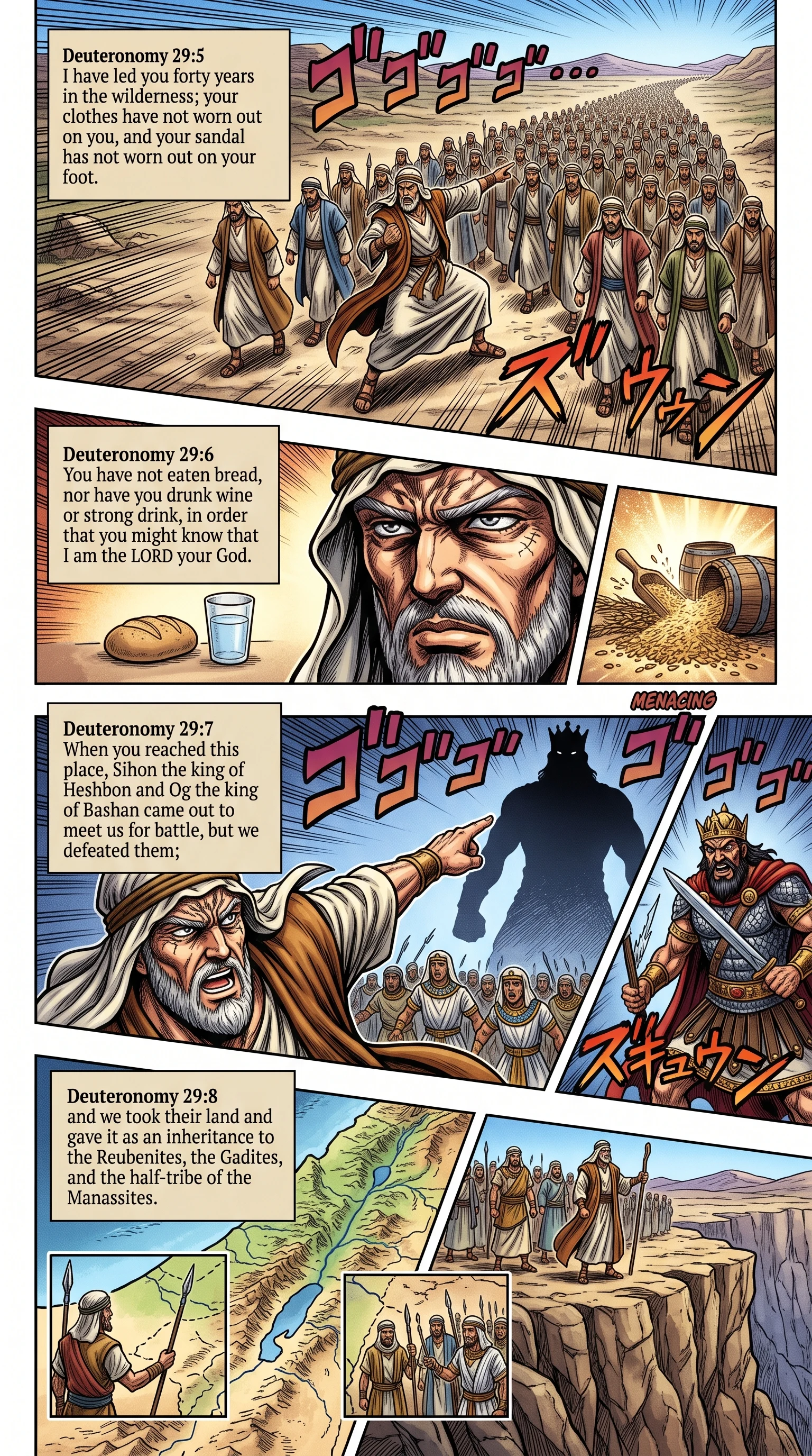 Deuteronomy 29 illustration: Wilderness Preservation and Defeat of Kings
