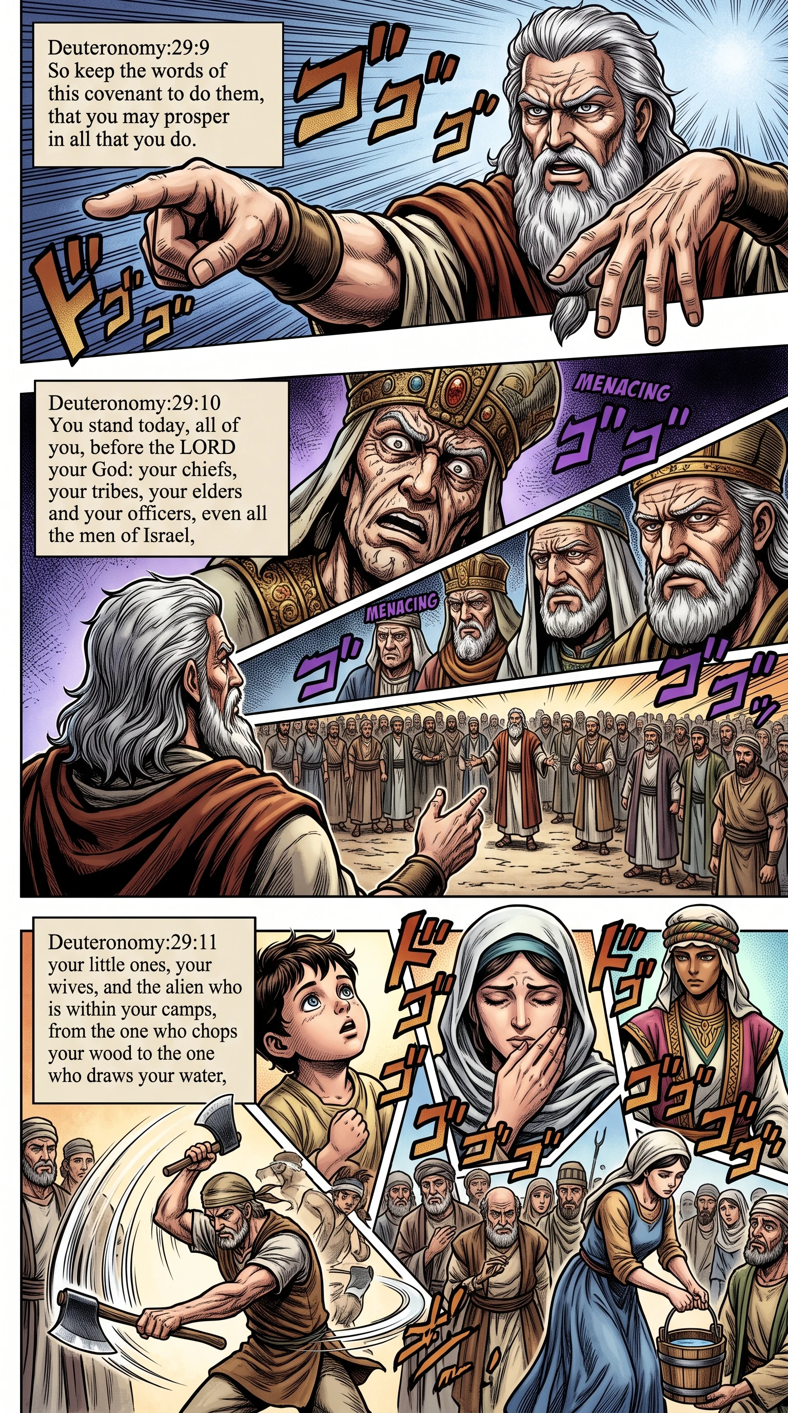 Deuteronomy 29 illustration: All Israel Stands to Enter Covenant