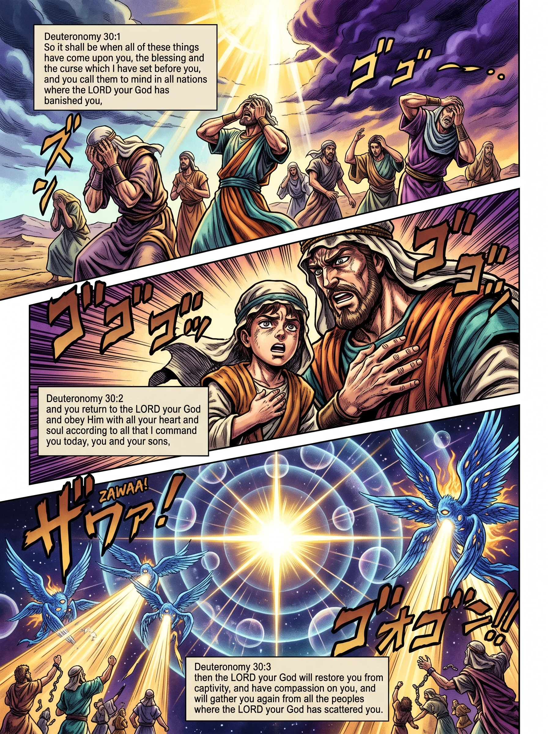 Deuteronomy 30 illustration: Compassionate Return and Gathering from Captivity