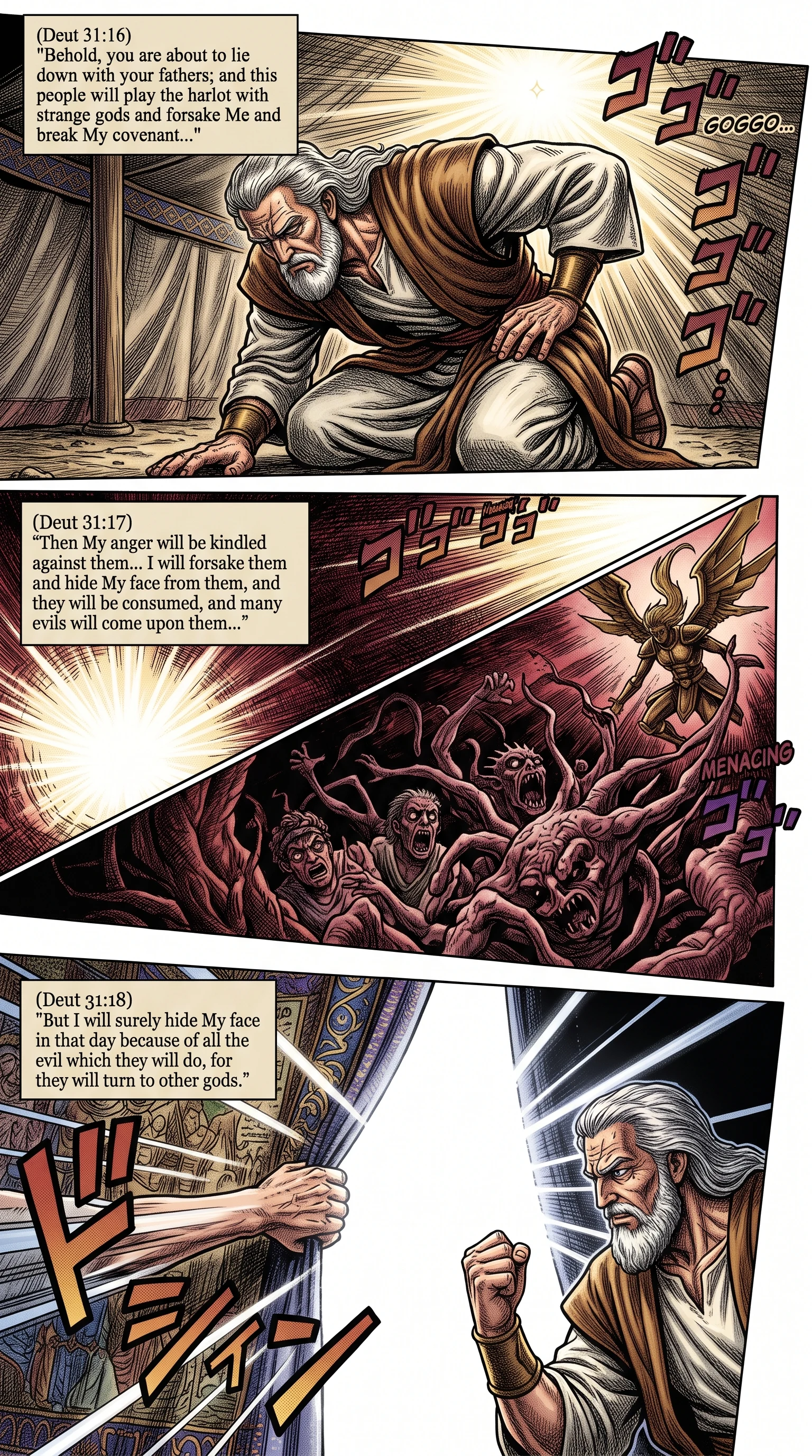 Deuteronomy 31 illustration: Prophecy of Apostasy and Hidden Divine Face