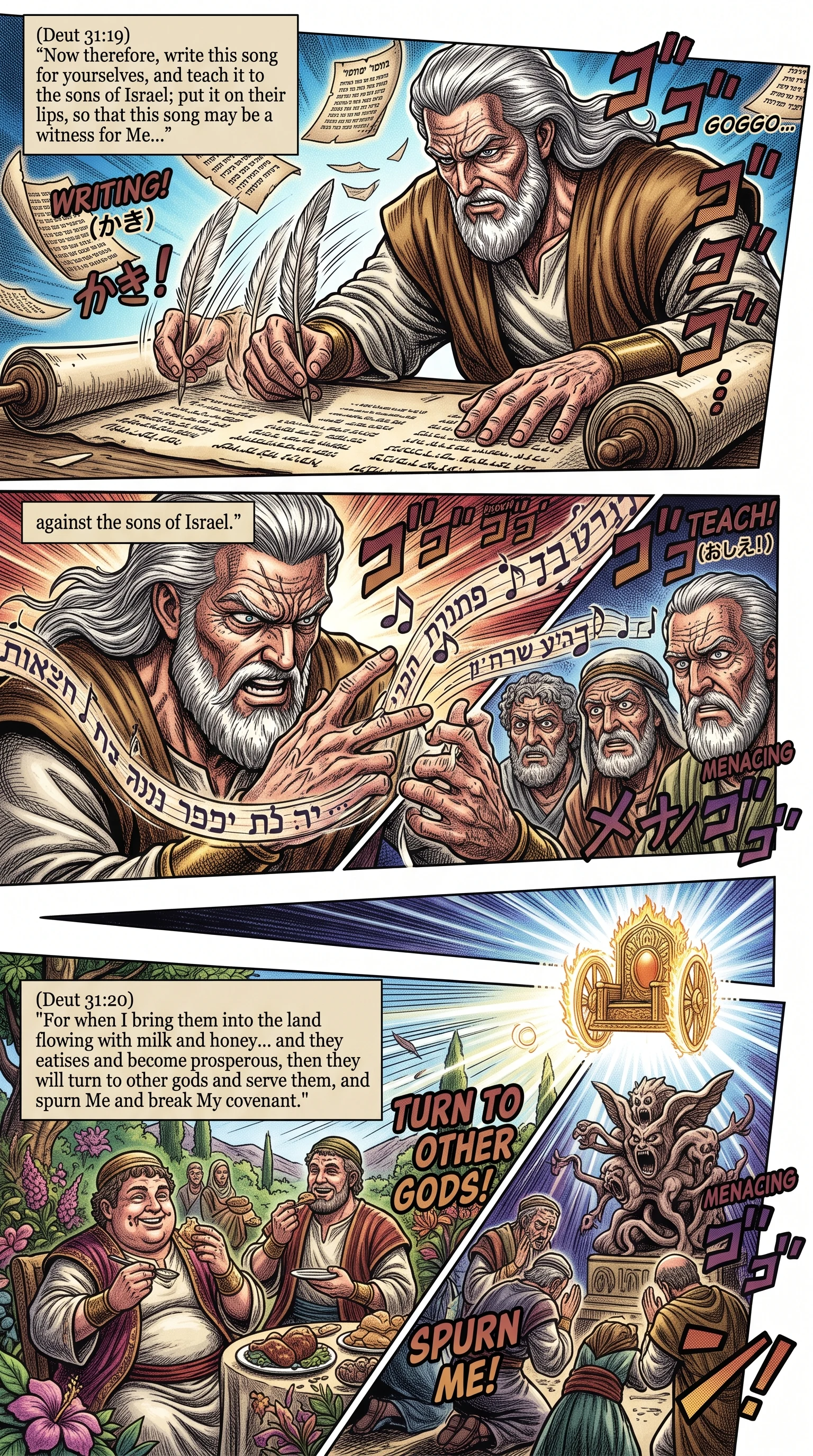 Deuteronomy 31 illustration: Command to Write Song as a Witness