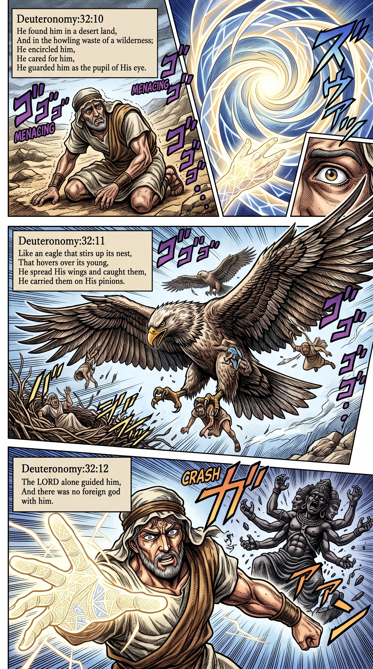Deuteronomy 32 illustration: Divine Care as an Eagle in Wilderness