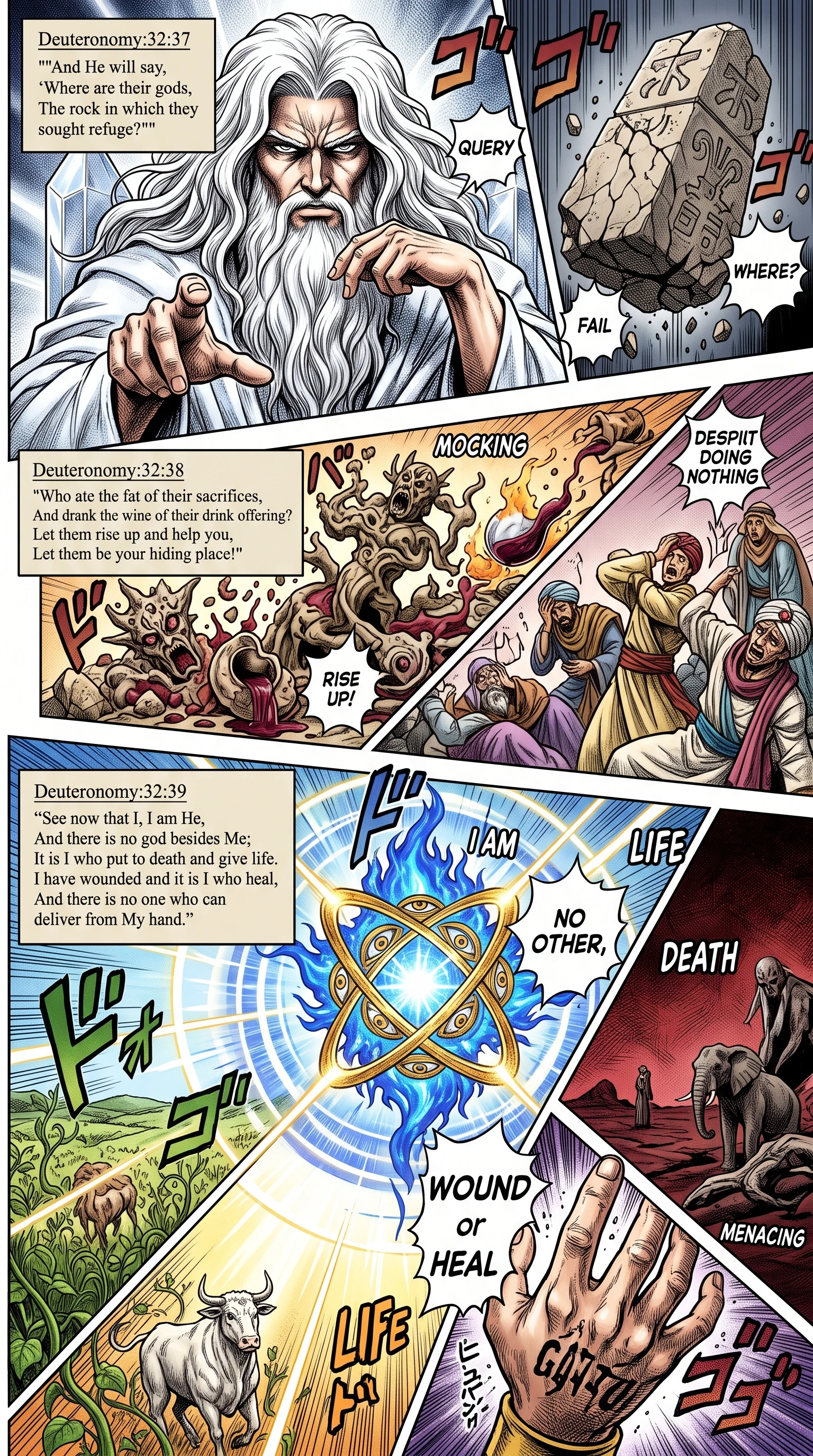 Deuteronomy 32 illustration: Futile Idol Refuge and God's Sovereign Power