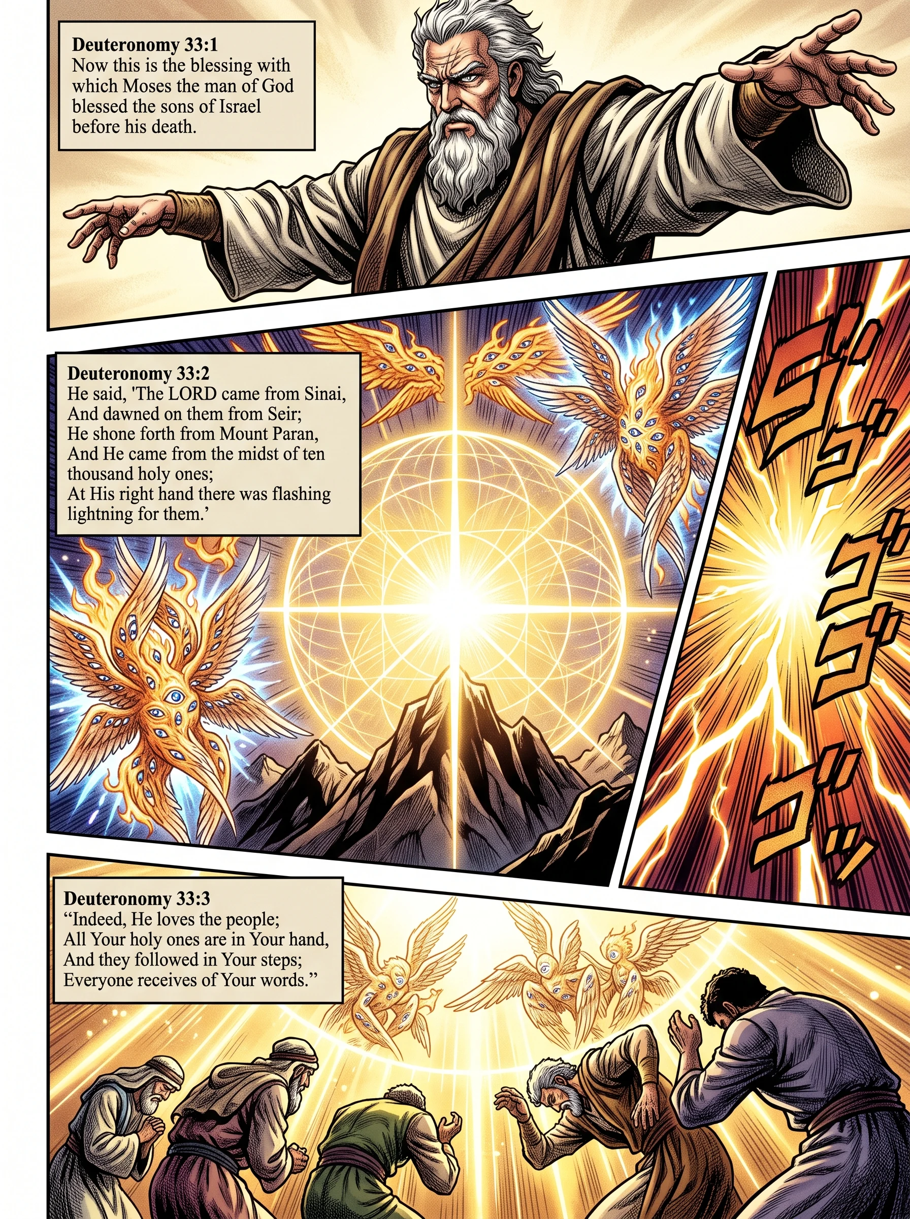 Deuteronomy 33 illustration: The Lord Reveals His Glory from Sinai