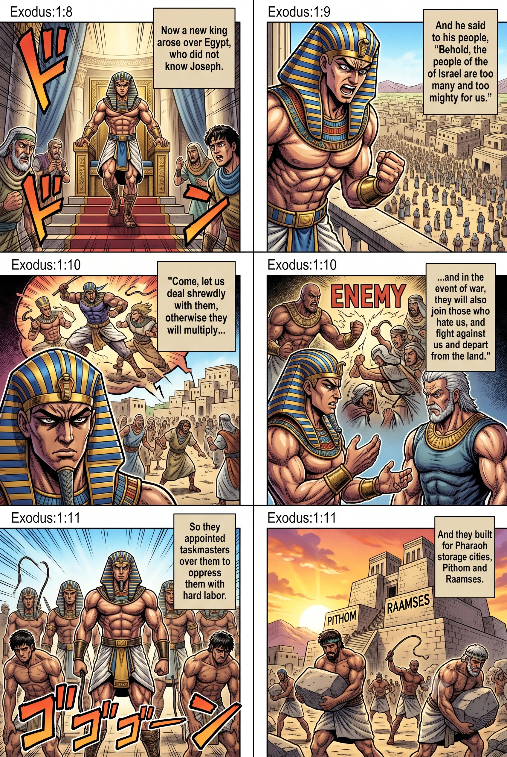 Exodus 1 illustration: A New King Enslaves Israel