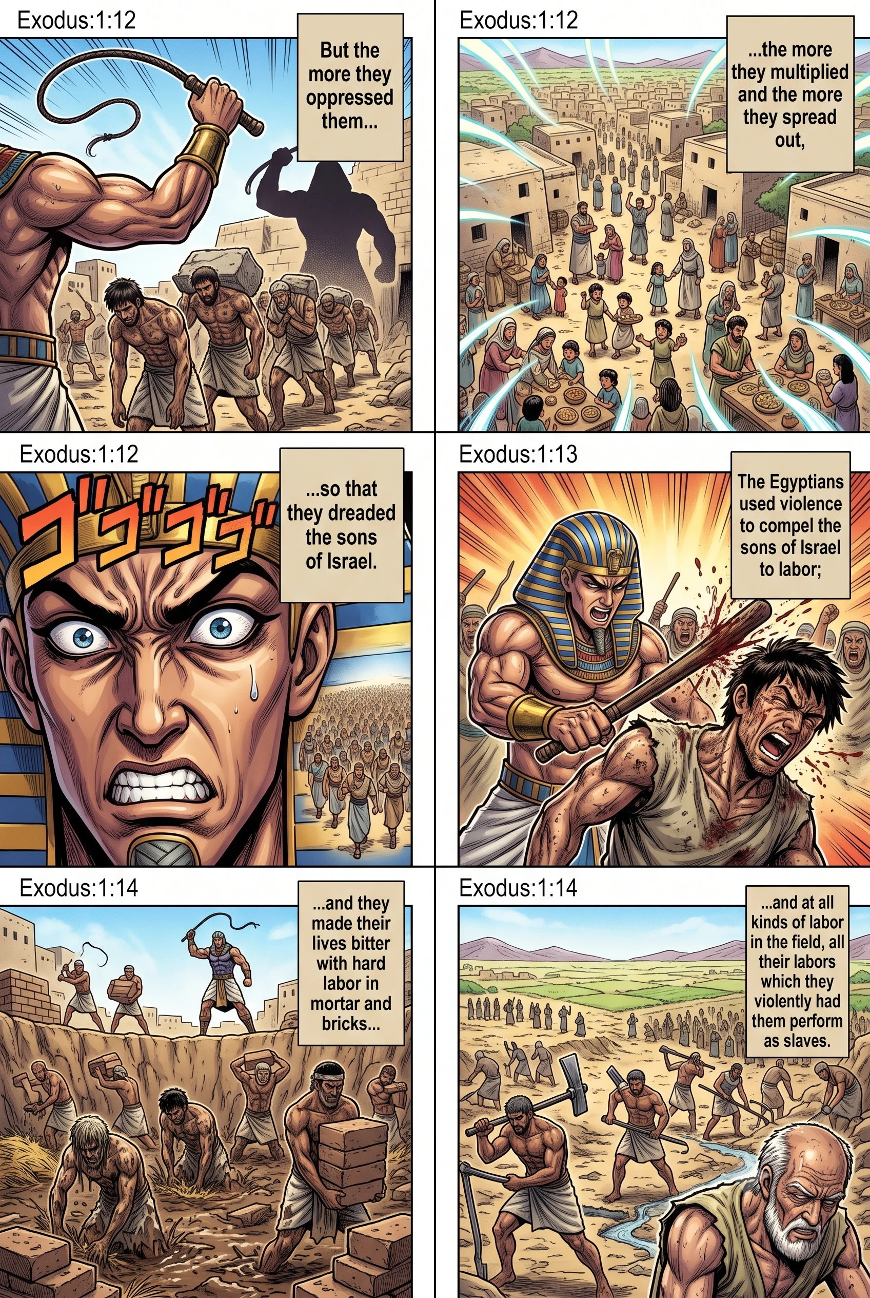 Exodus 1 illustration: Hard Labor and Multiplying Numbers