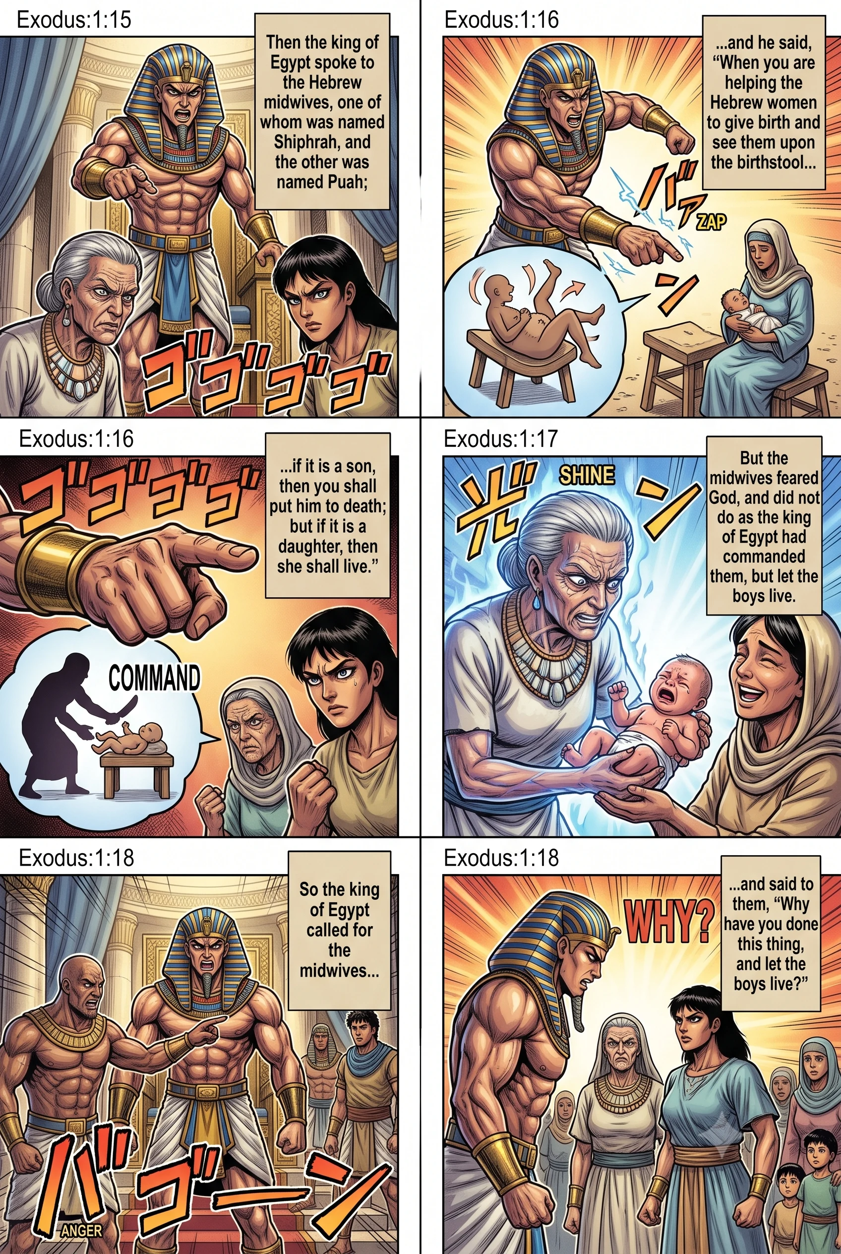 Exodus 1 illustration: Pharaoh Commands the Midwives